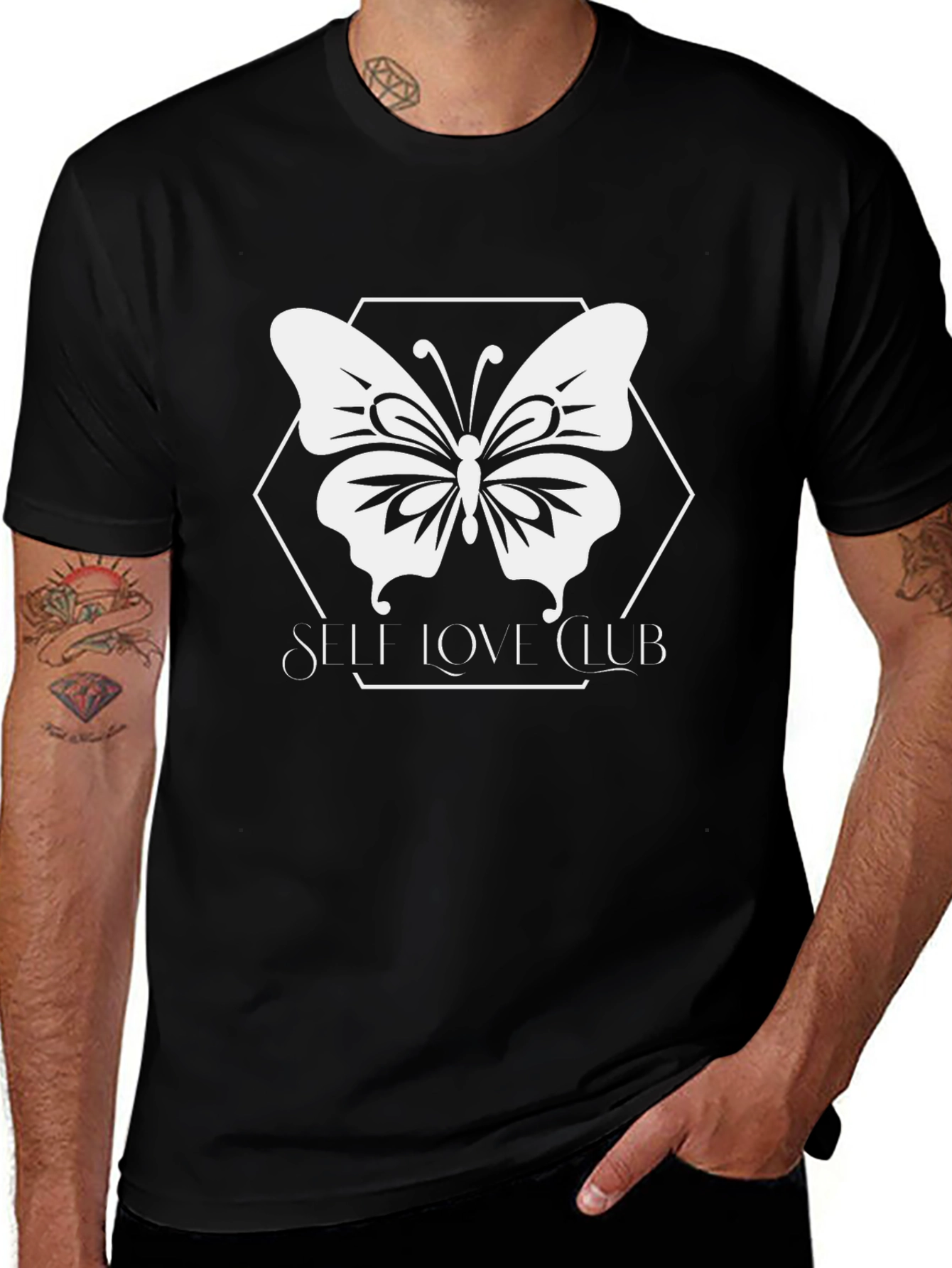 Self Love Club Butterfly Graphic Tee - Black