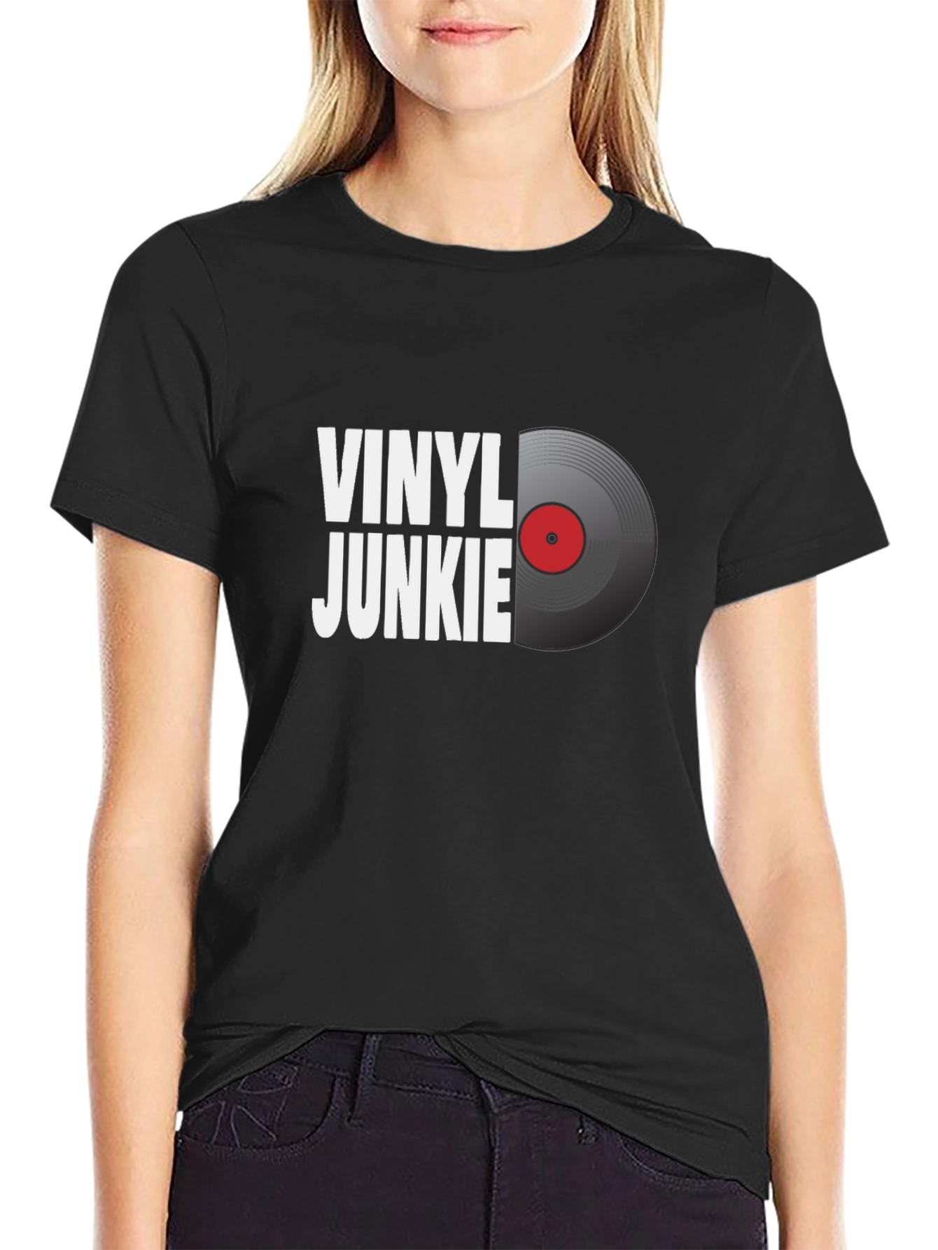 Vinyl Junkie Graphic T-Shirt - Music Lover Tee