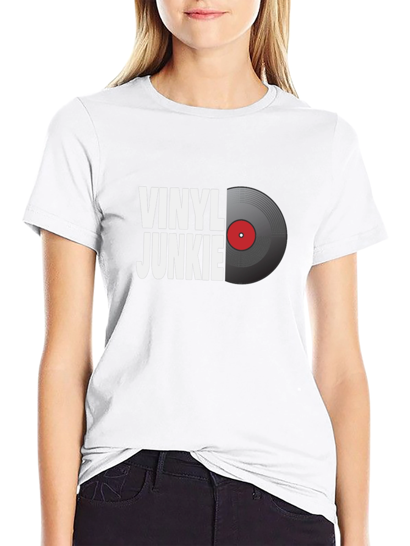 Vinyl Junkie Graphic T-Shirt - Music Lover Tee