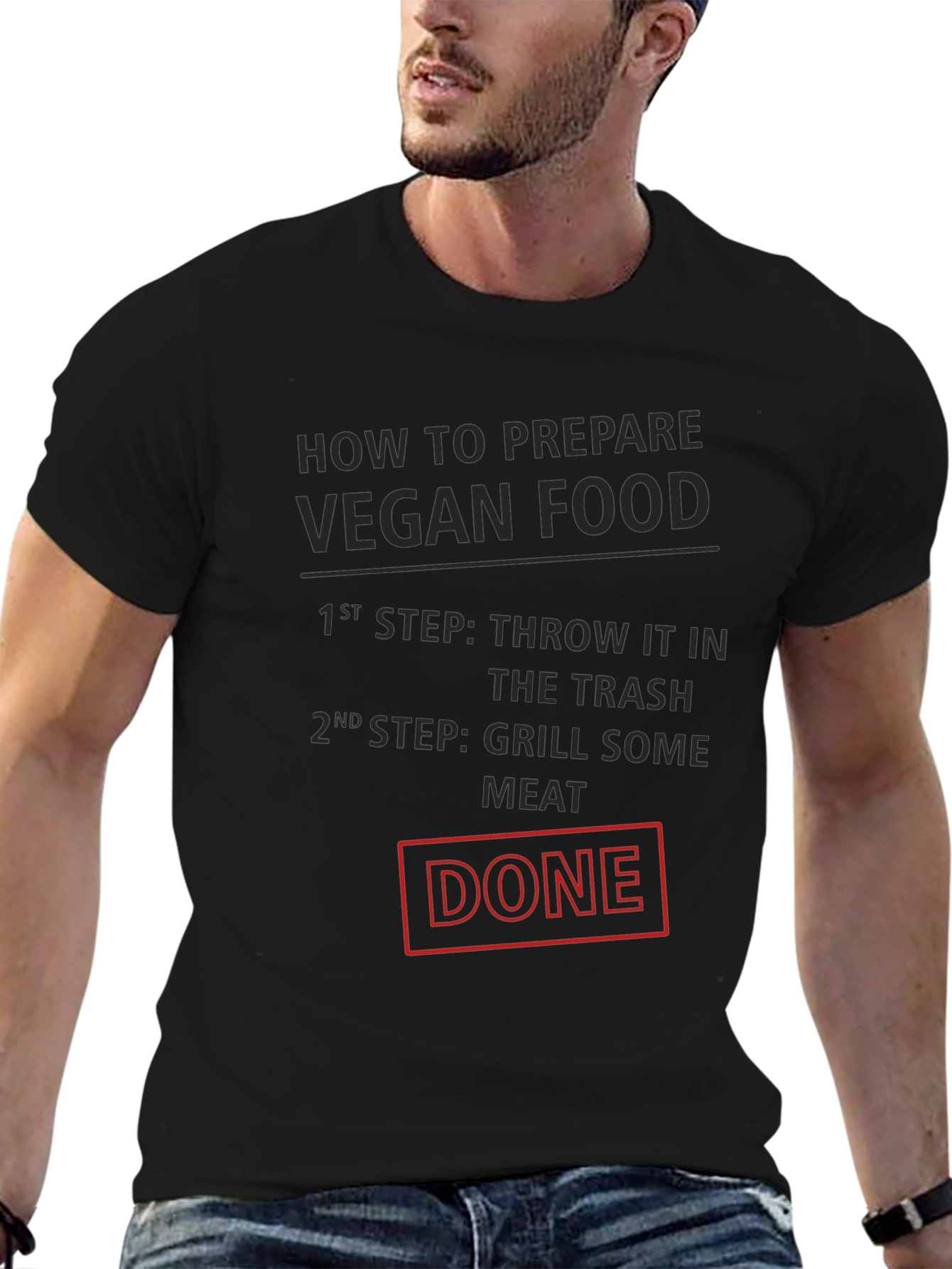 Funny Vegan Food T-Shirt - Grill Meat