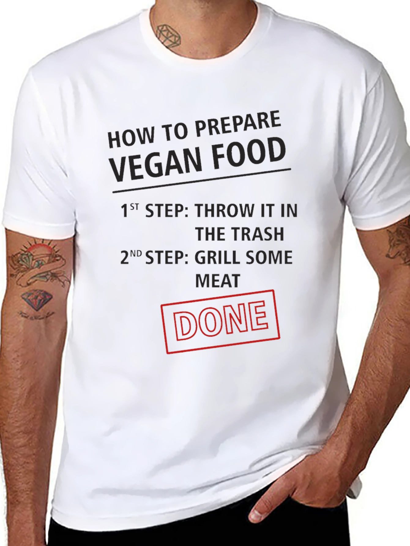 Funny Vegan Food T-Shirt - Grill Meat