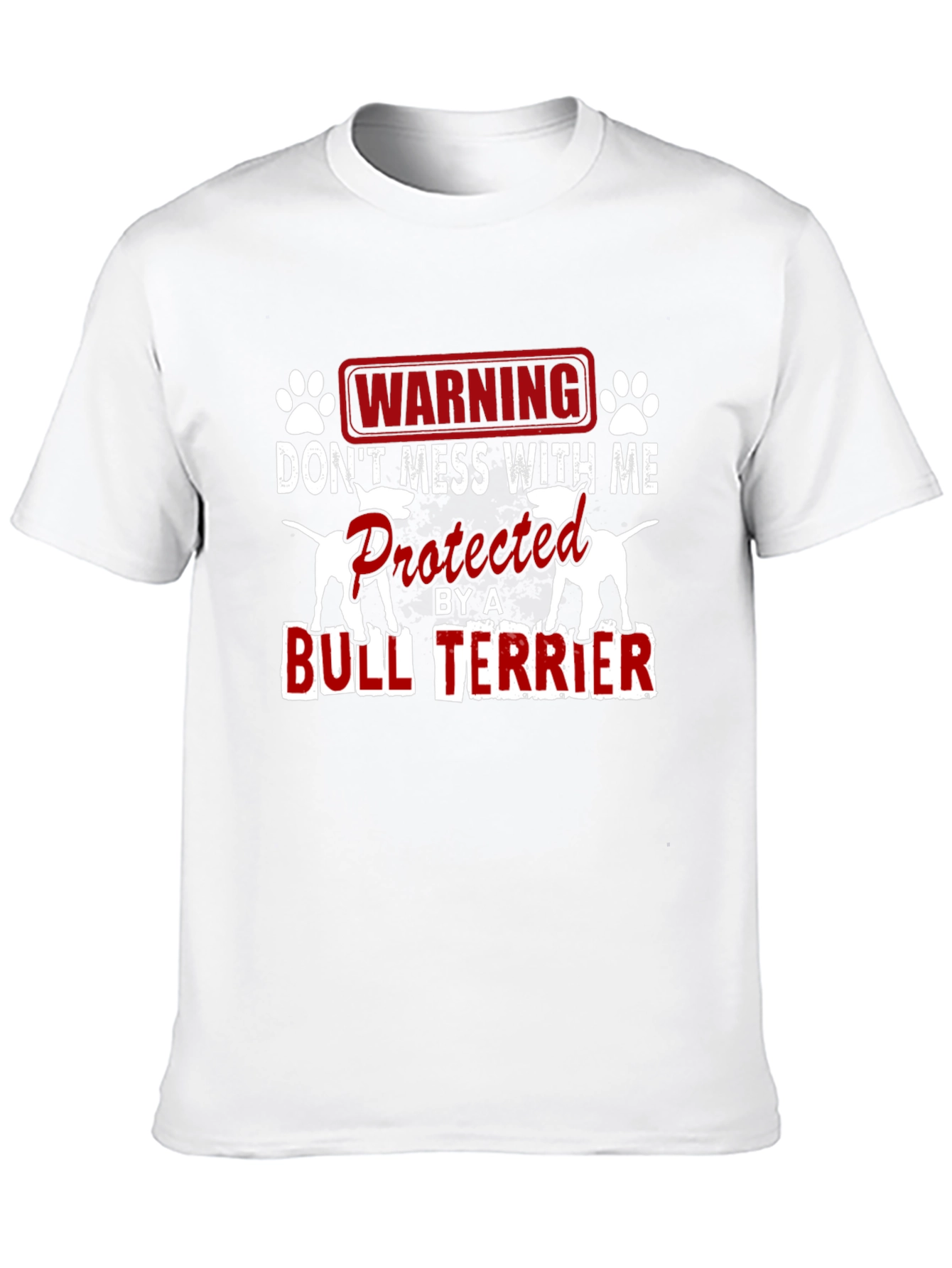 Warning: Bull Terrier Protected Mens T-Shirt