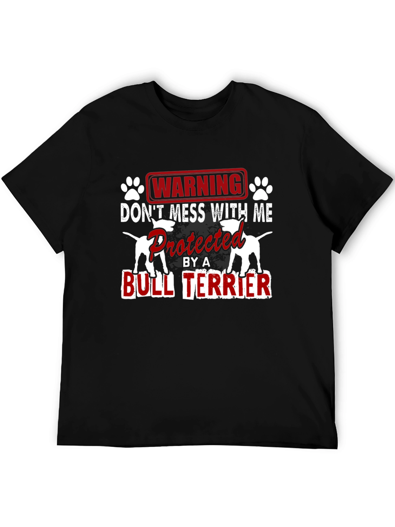 Warning: Bull Terrier Protected Mens T-Shirt
