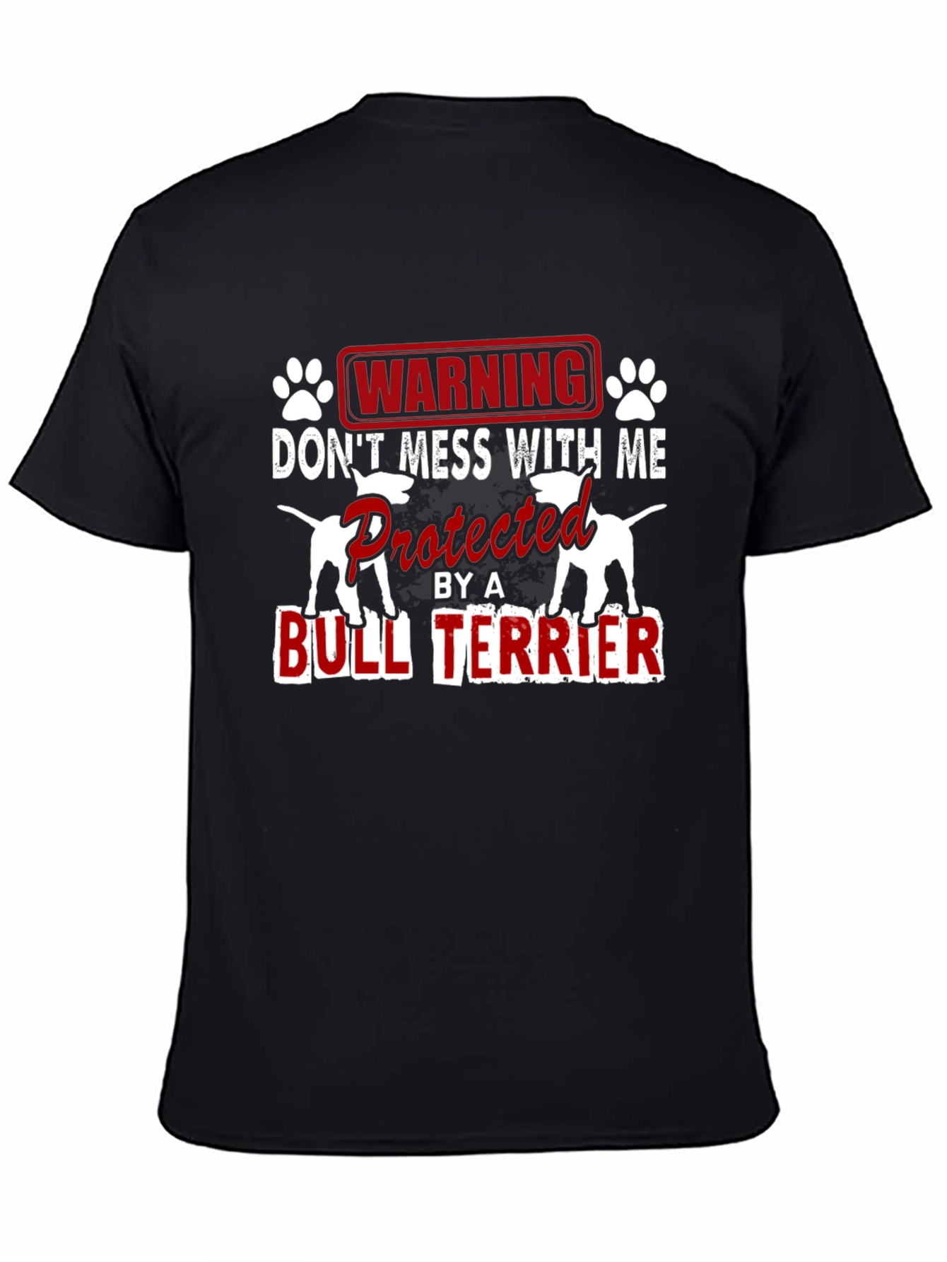 Warning: Bull Terrier Protected Mens T-Shirt