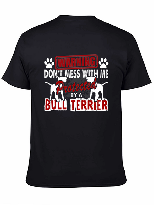 Warning: Bull Terrier Protected Mens T-Shirt