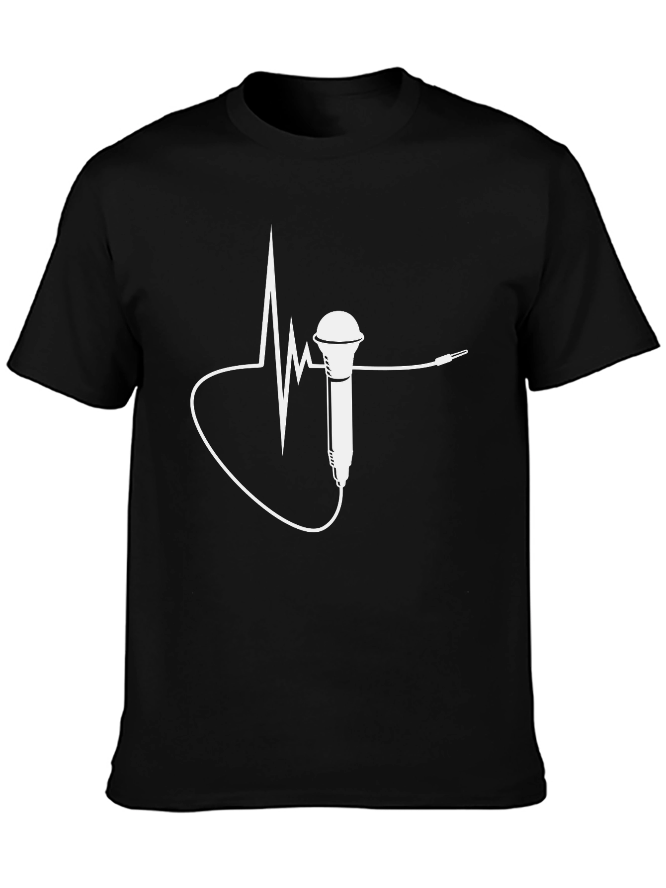 Microphone Heartbeat Graphic Tee - Music Lover T-Shirt