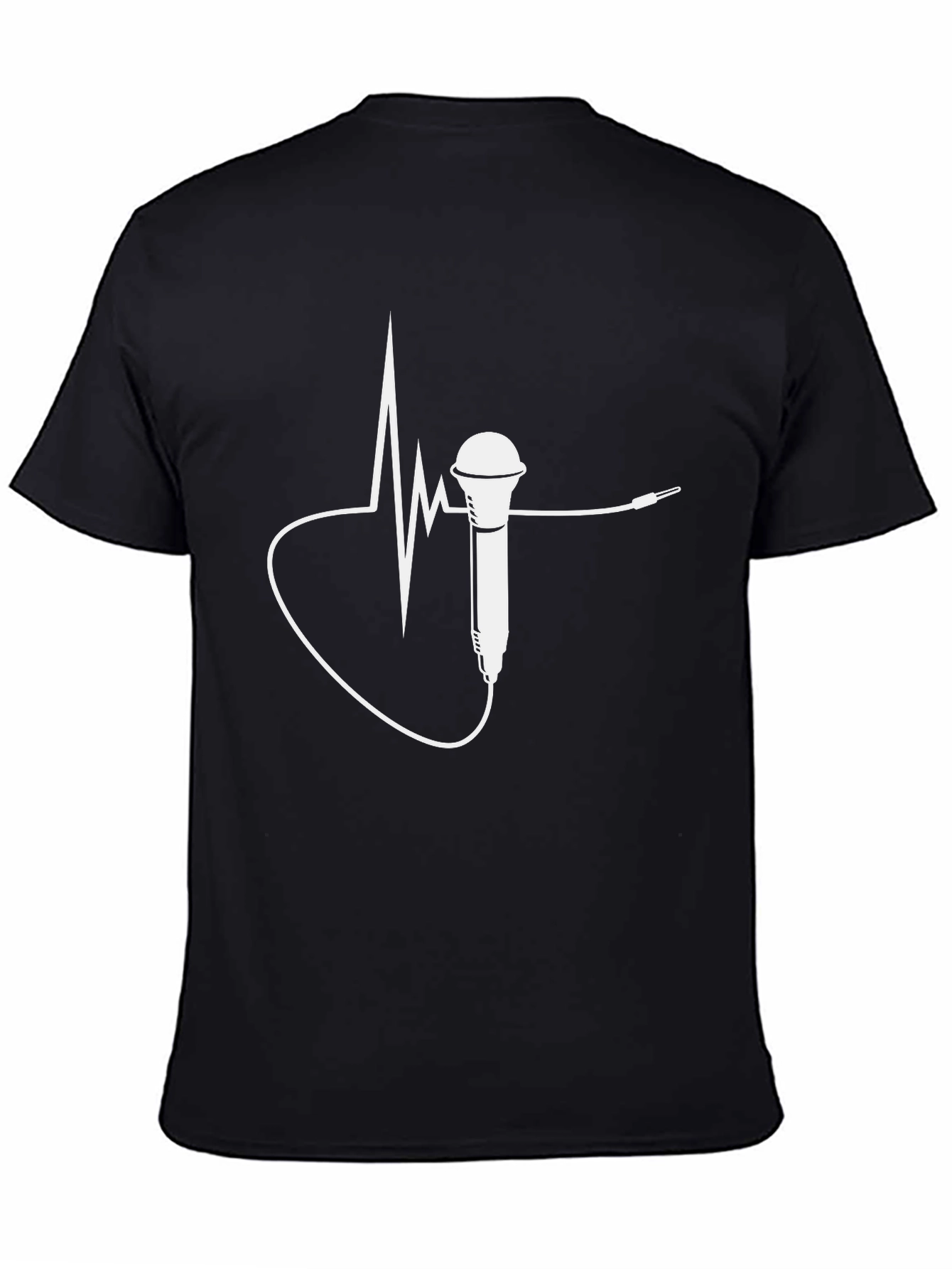 Microphone Heartbeat Graphic Tee - Music Lover T-Shirt