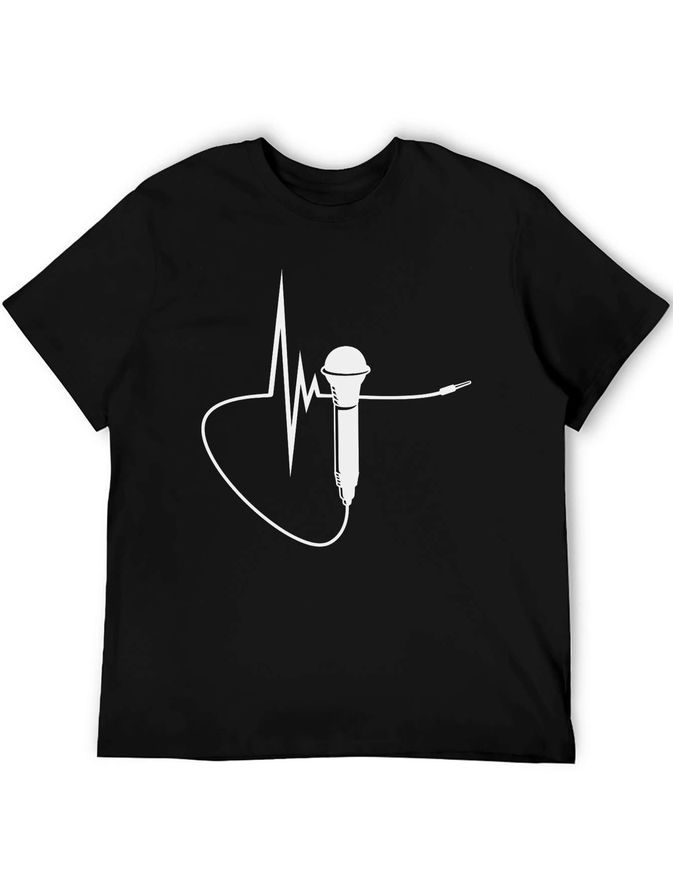 Microphone Heartbeat Graphic Tee - Music Lover T-Shirt