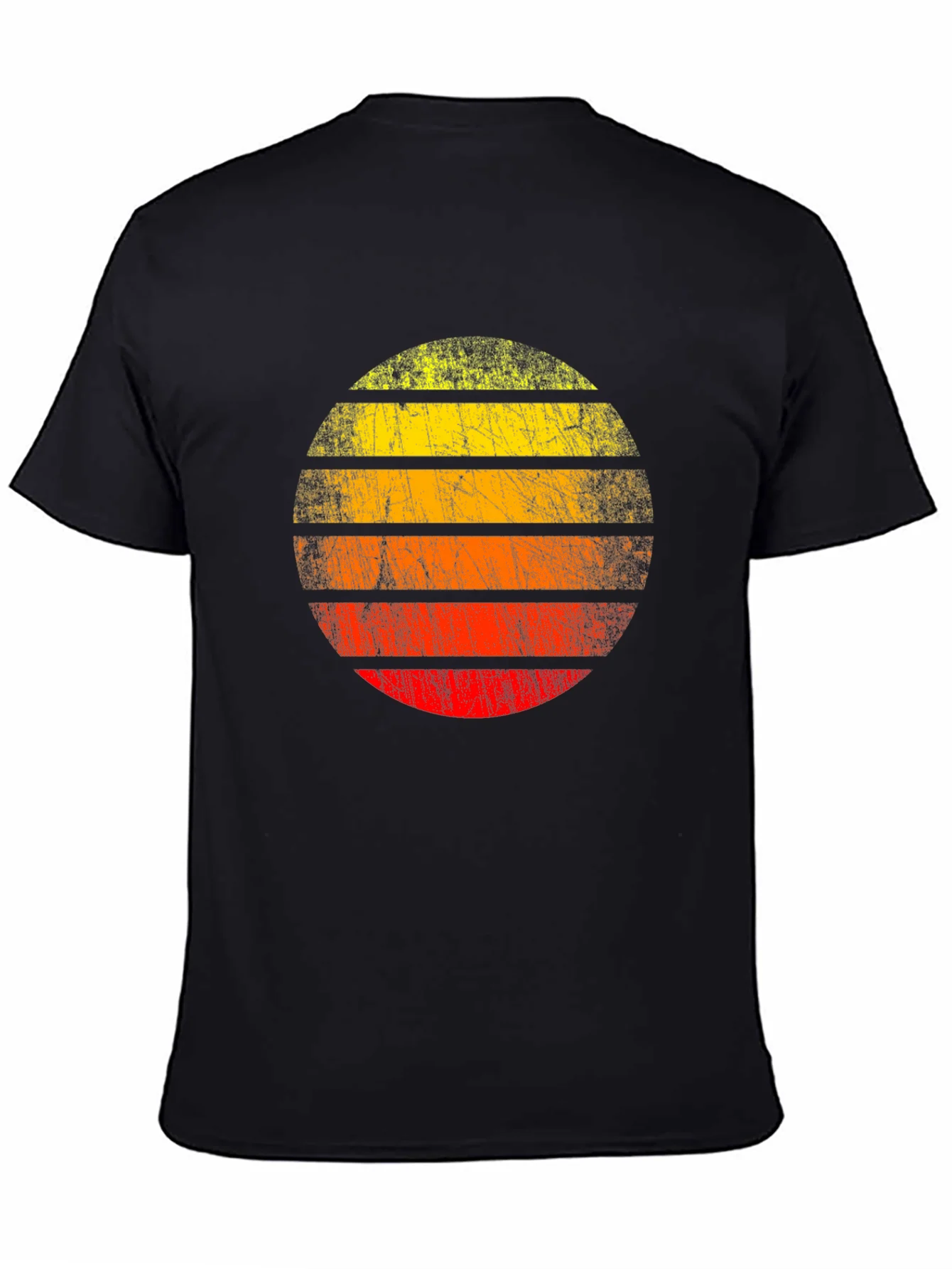 Retro Sunset Graphic Tee - Distressed Circle Design