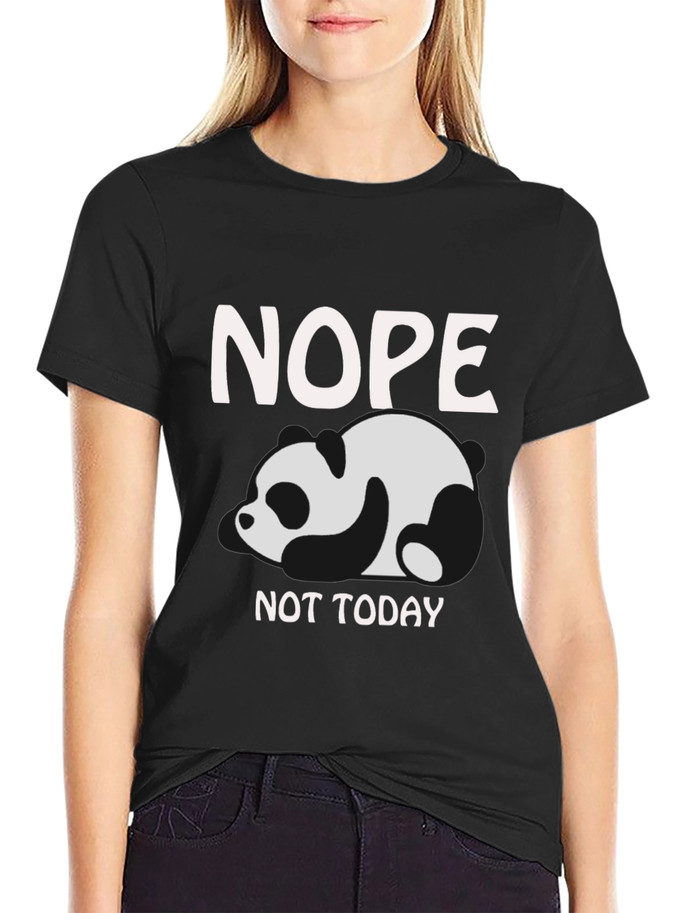 Nope Not Today Panda Graphic T-Shirt