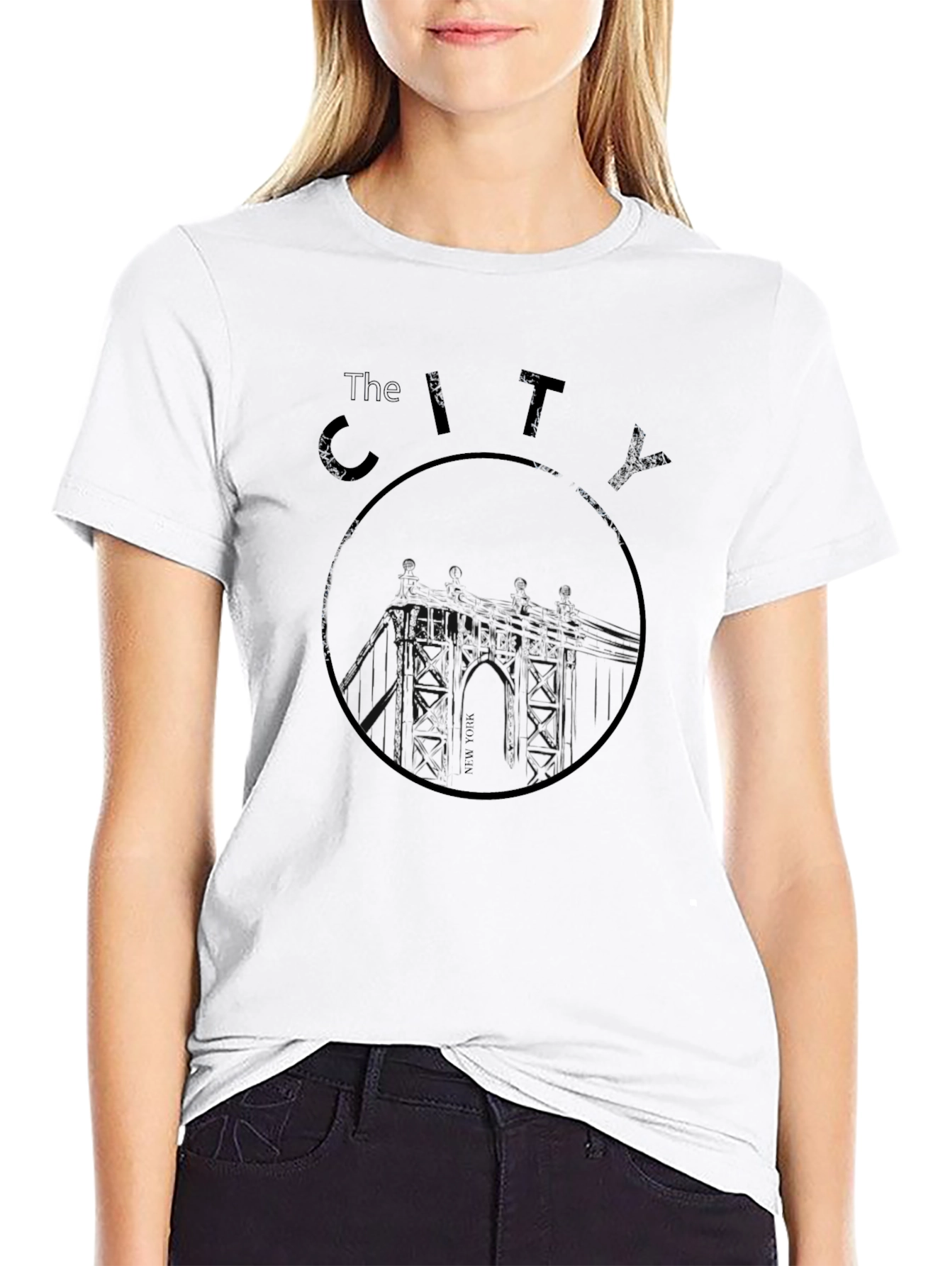 The City Graphic Print Black T-Shirt