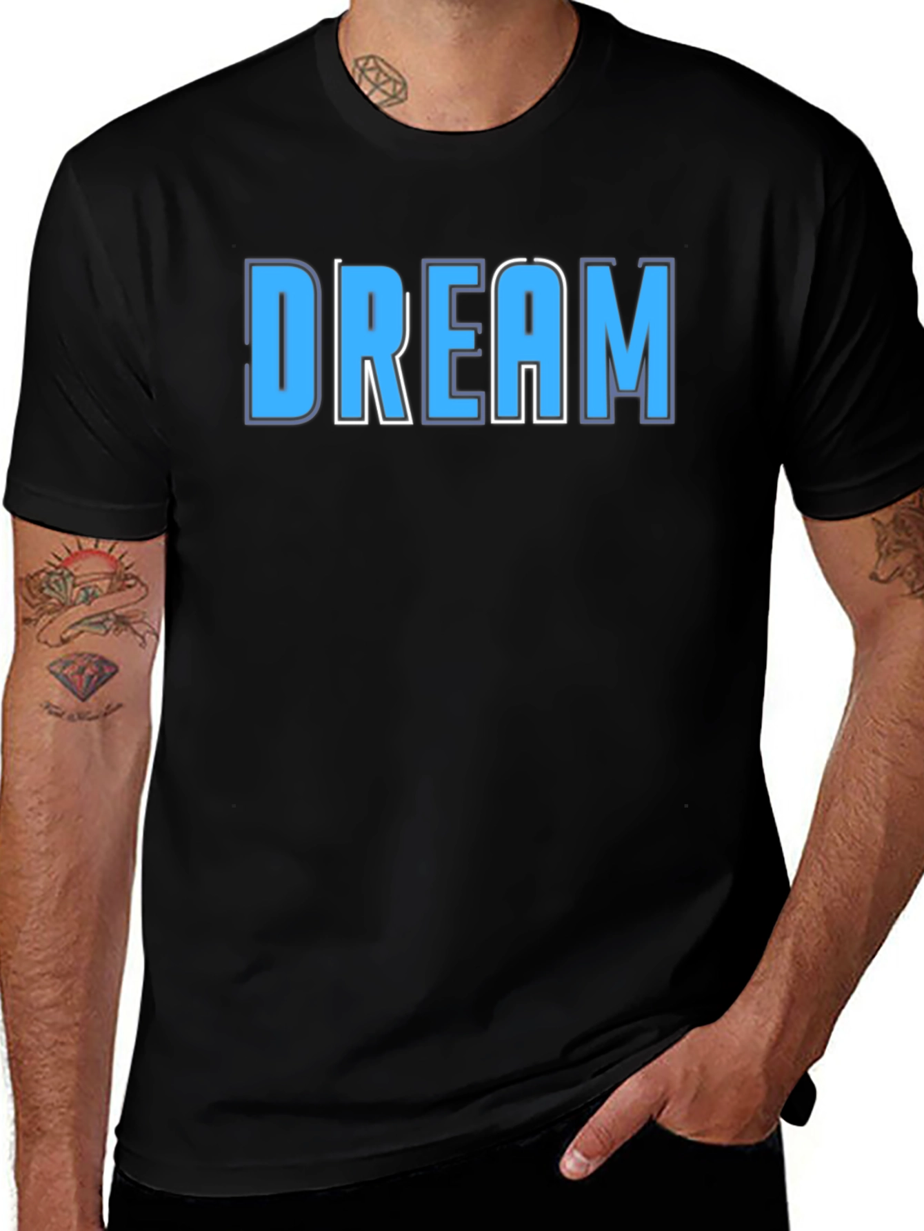 Dream Graphic Print Black T-Shirt