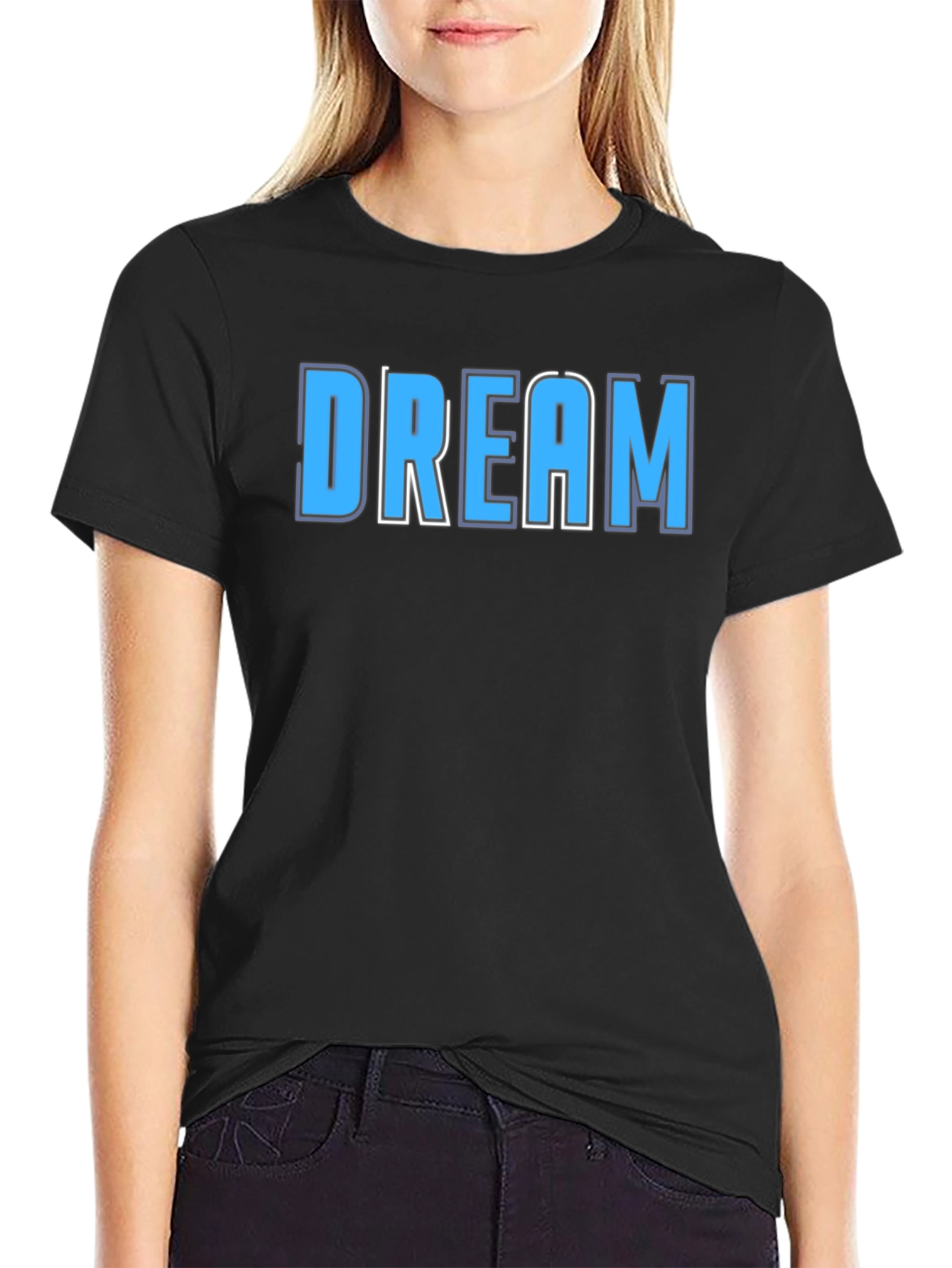 Dream Graphic Print Black T-Shirt