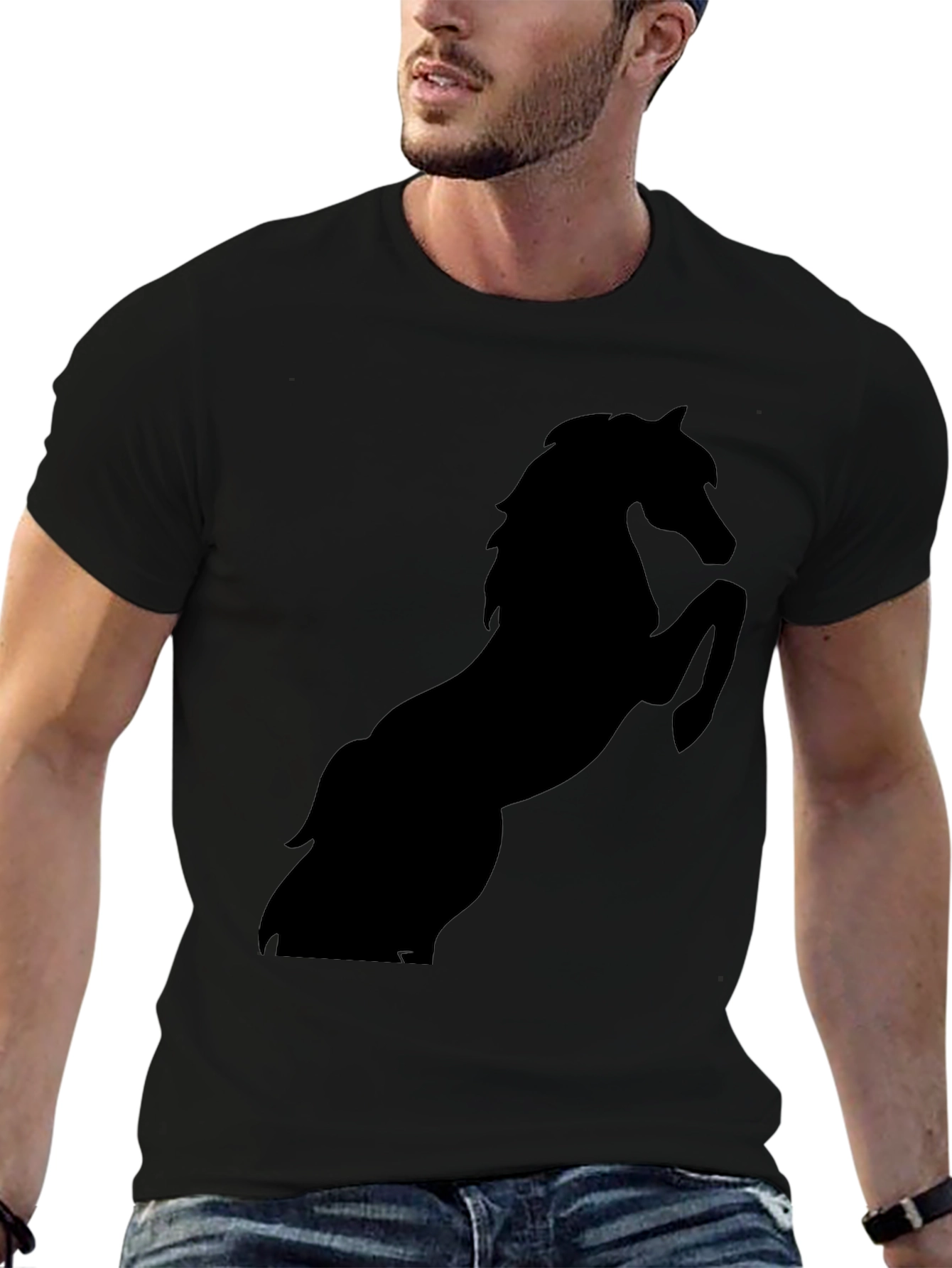 Black Horse Silhouette Graphic Tee