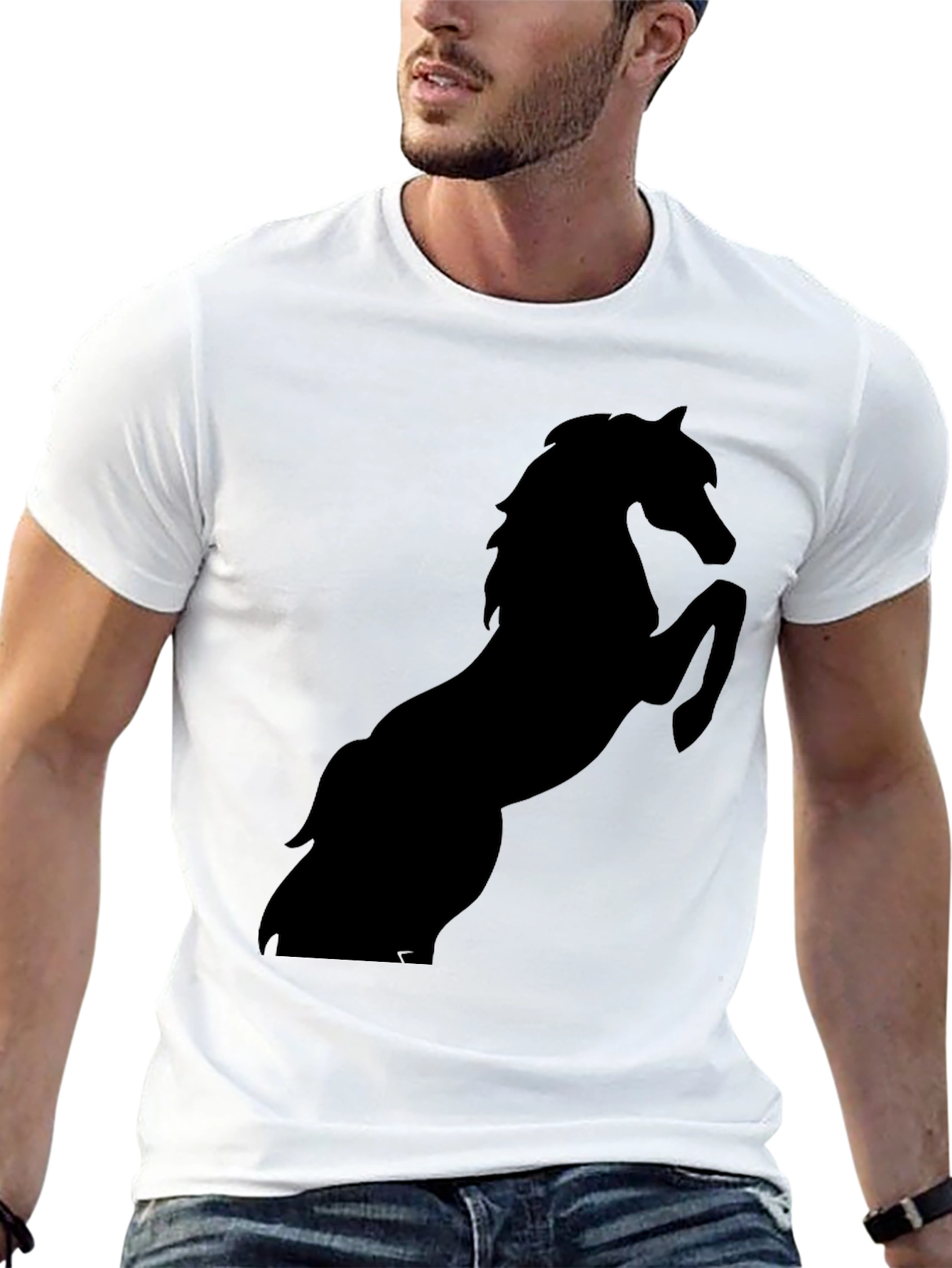 Black Horse Silhouette Graphic Tee