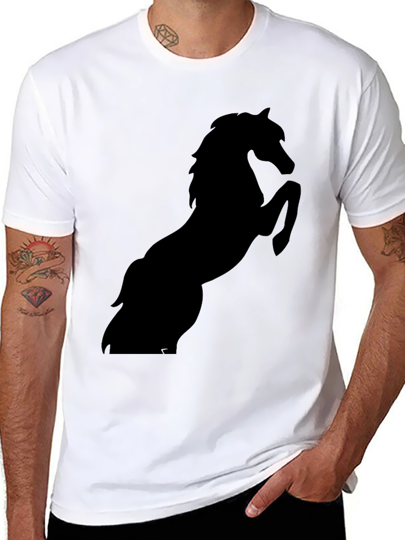 Black Horse Silhouette Graphic Tee