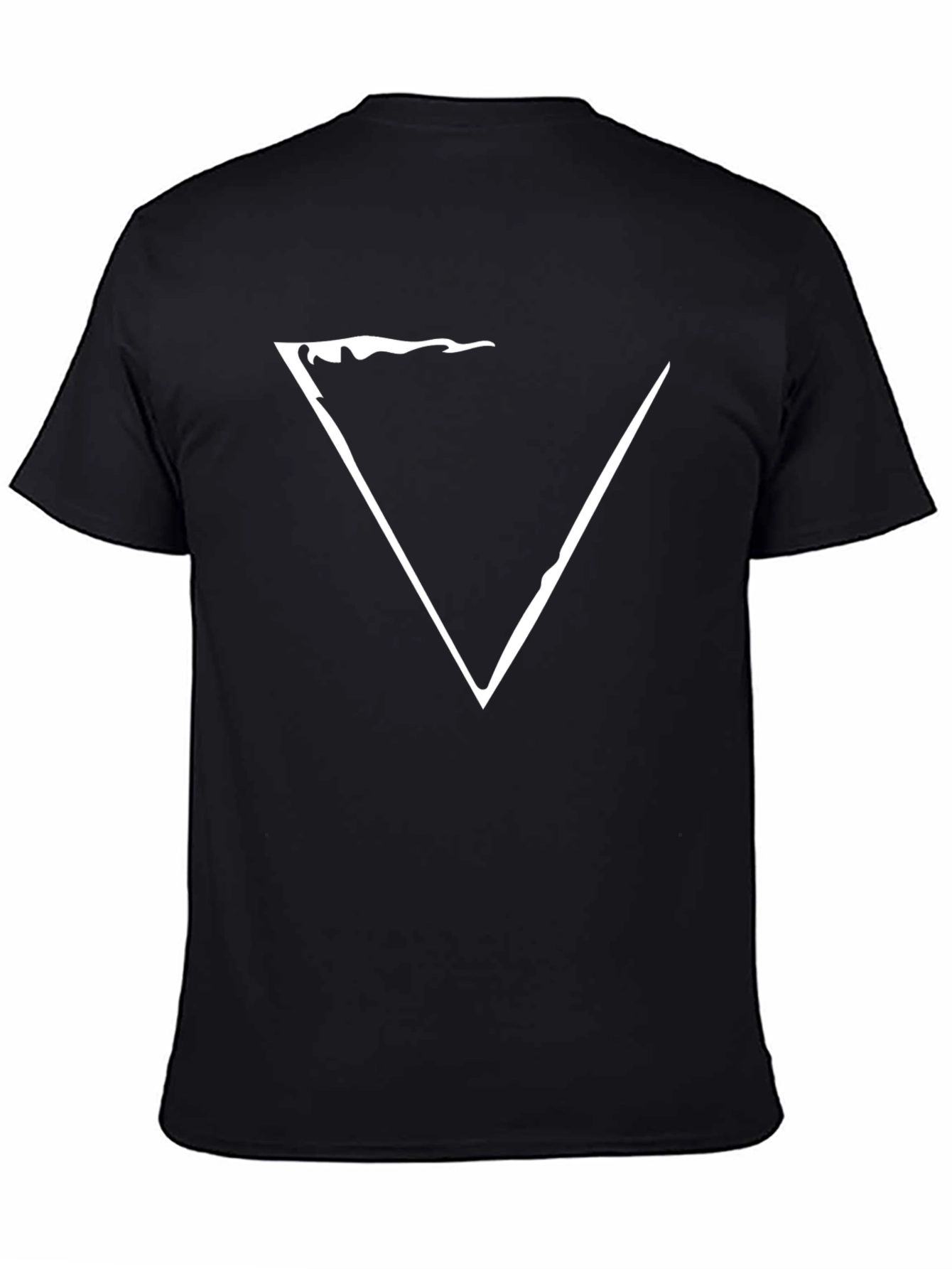 Modern Graphic Triangle Tee - Black Cotton Blend
