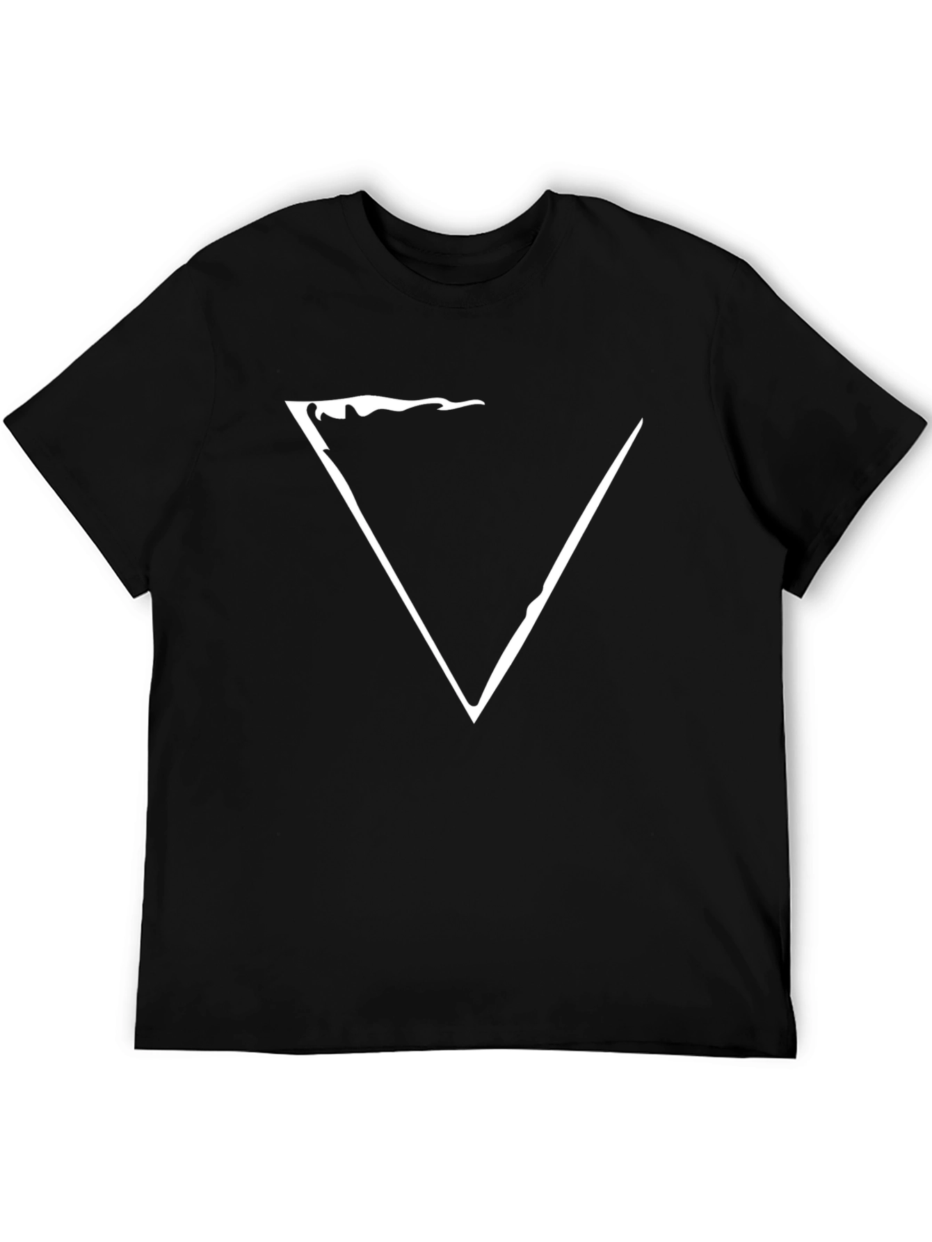 Modern Graphic Triangle Tee - Black Cotton Blend