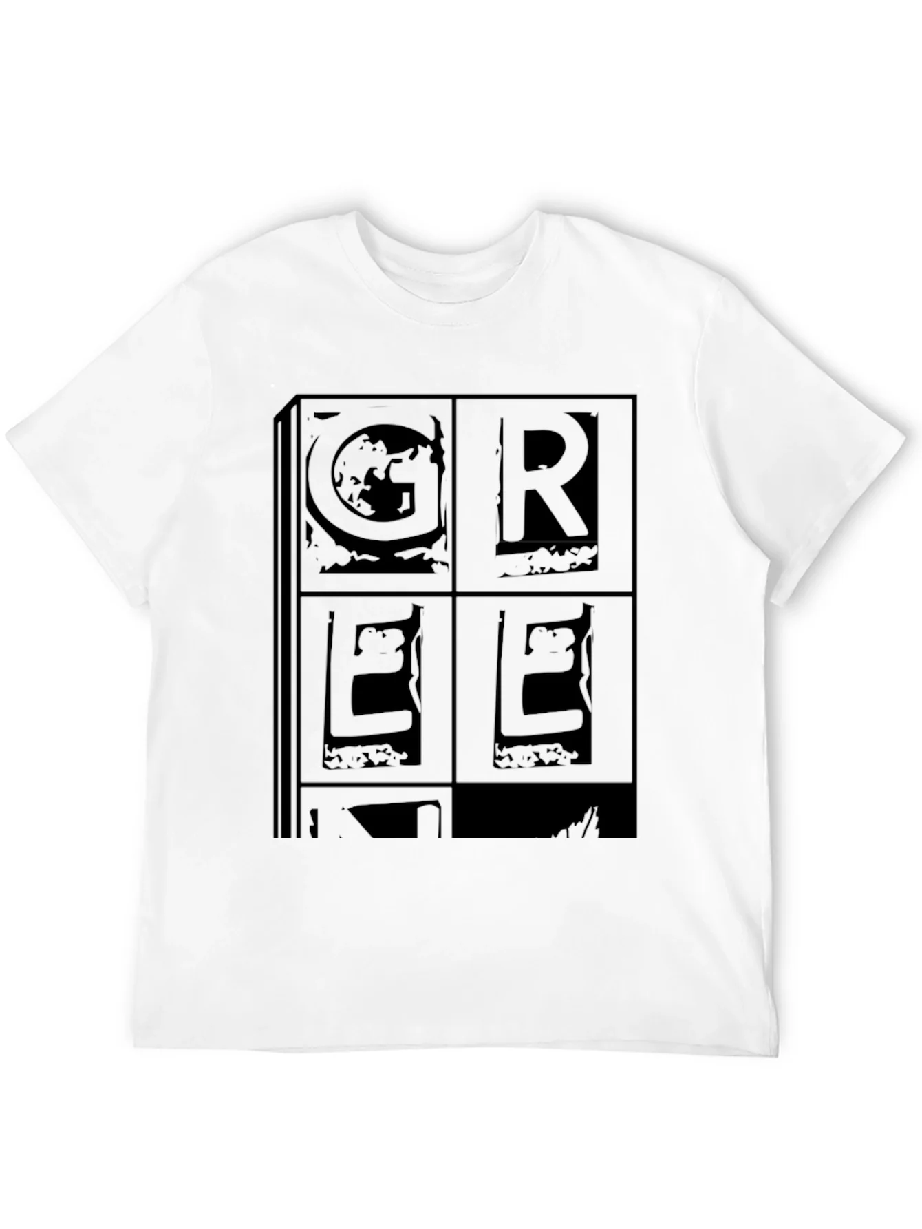 Retro GREEK Print Black T-Shirt