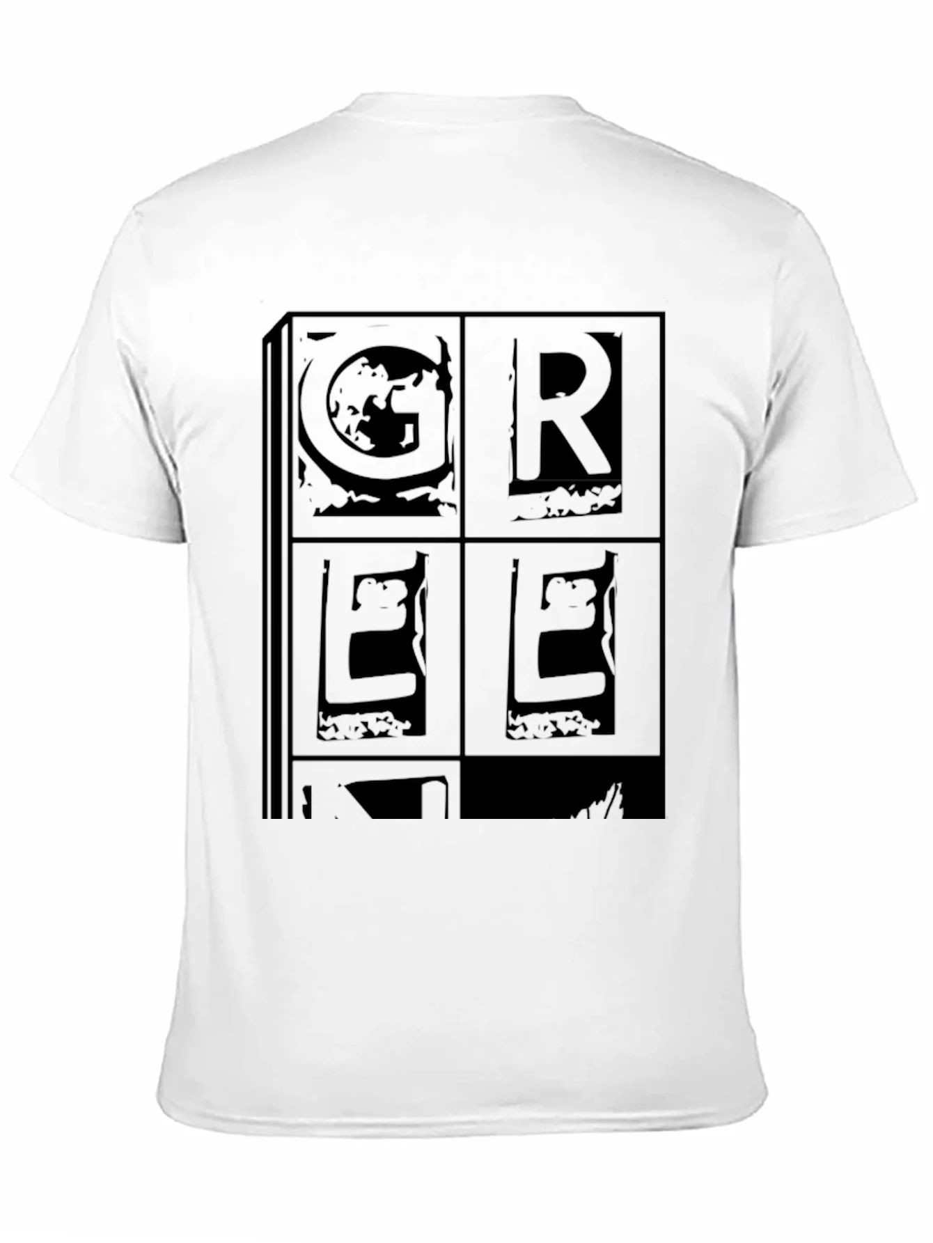 Retro GREEK Print Black T-Shirt