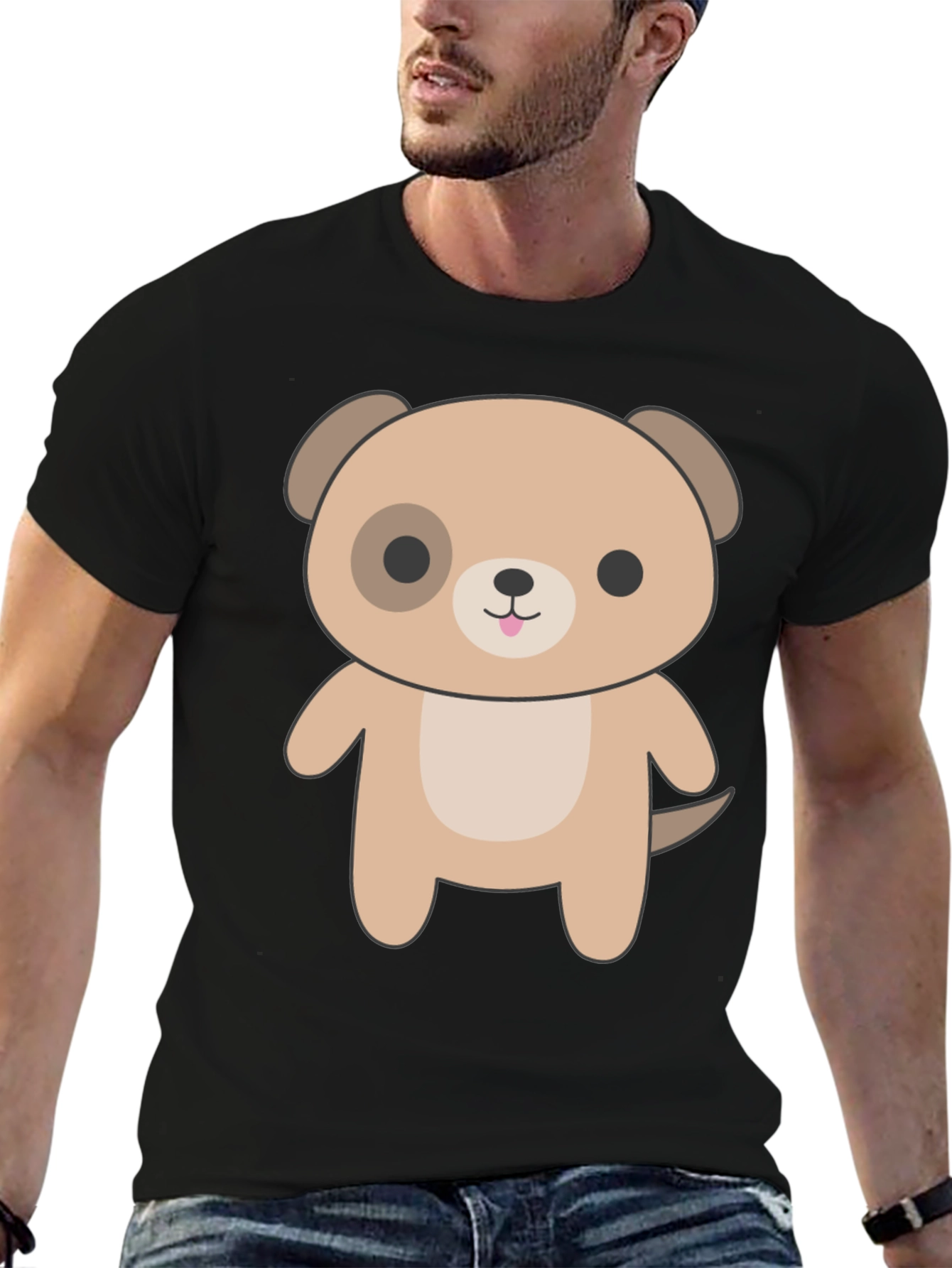 Cute Cartoon Dog Graphic T-Shirt - Unisex