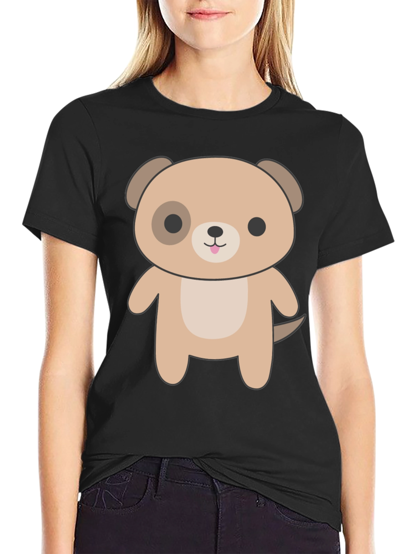 Cute Cartoon Dog Graphic T-Shirt - Unisex
