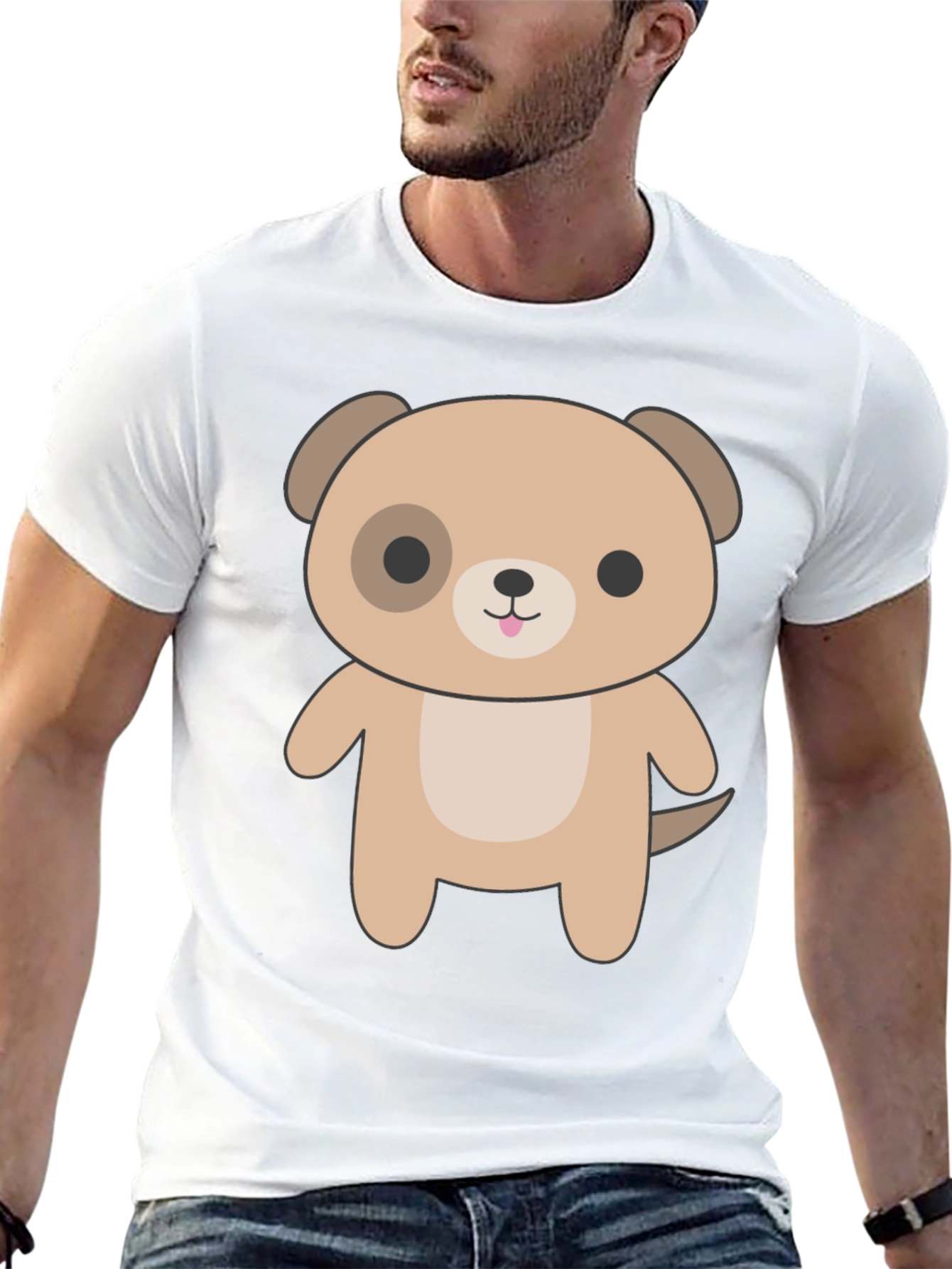 Cute Cartoon Dog Graphic T-Shirt - Unisex