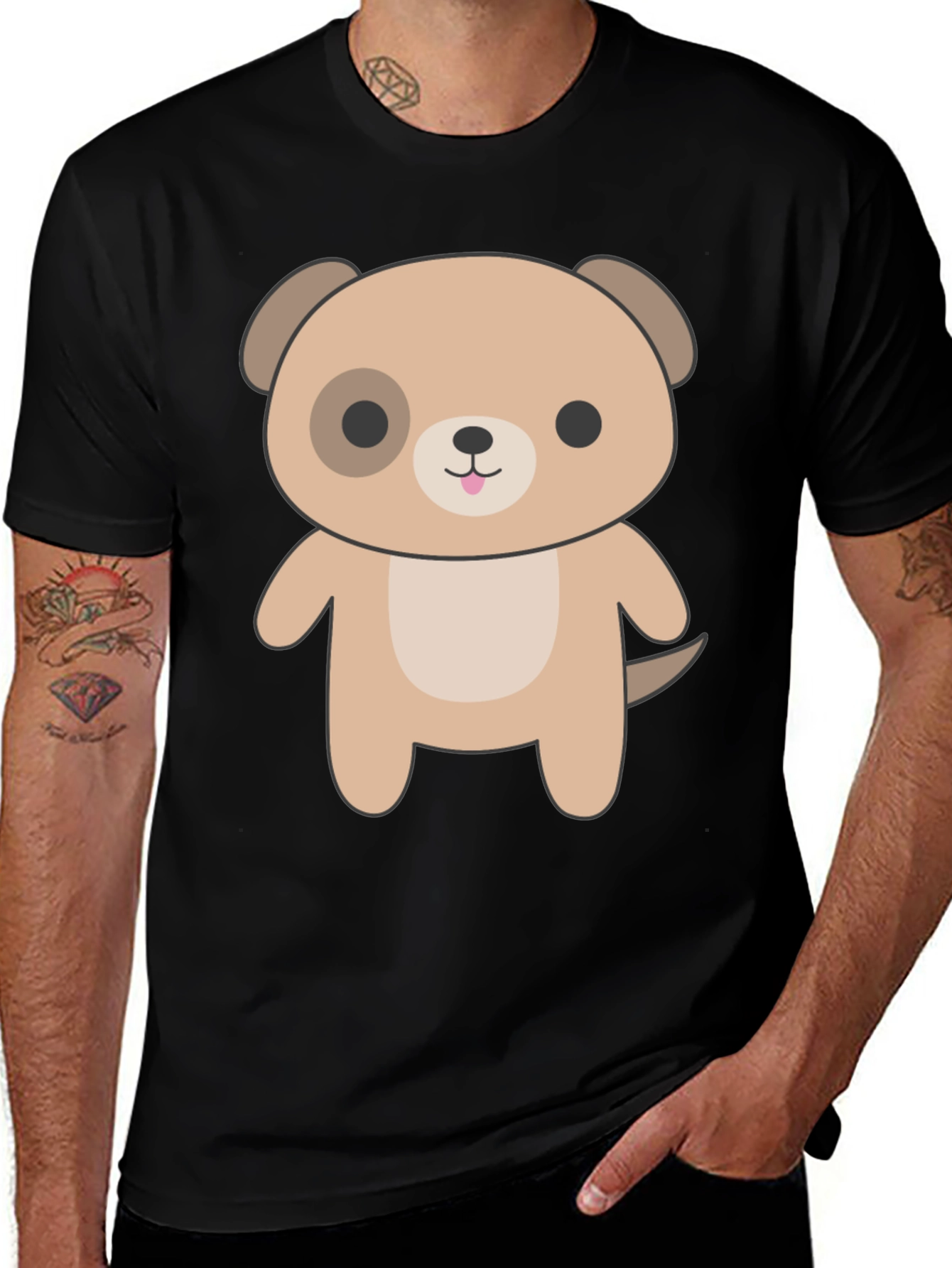 Cute Cartoon Dog Graphic T-Shirt - Unisex