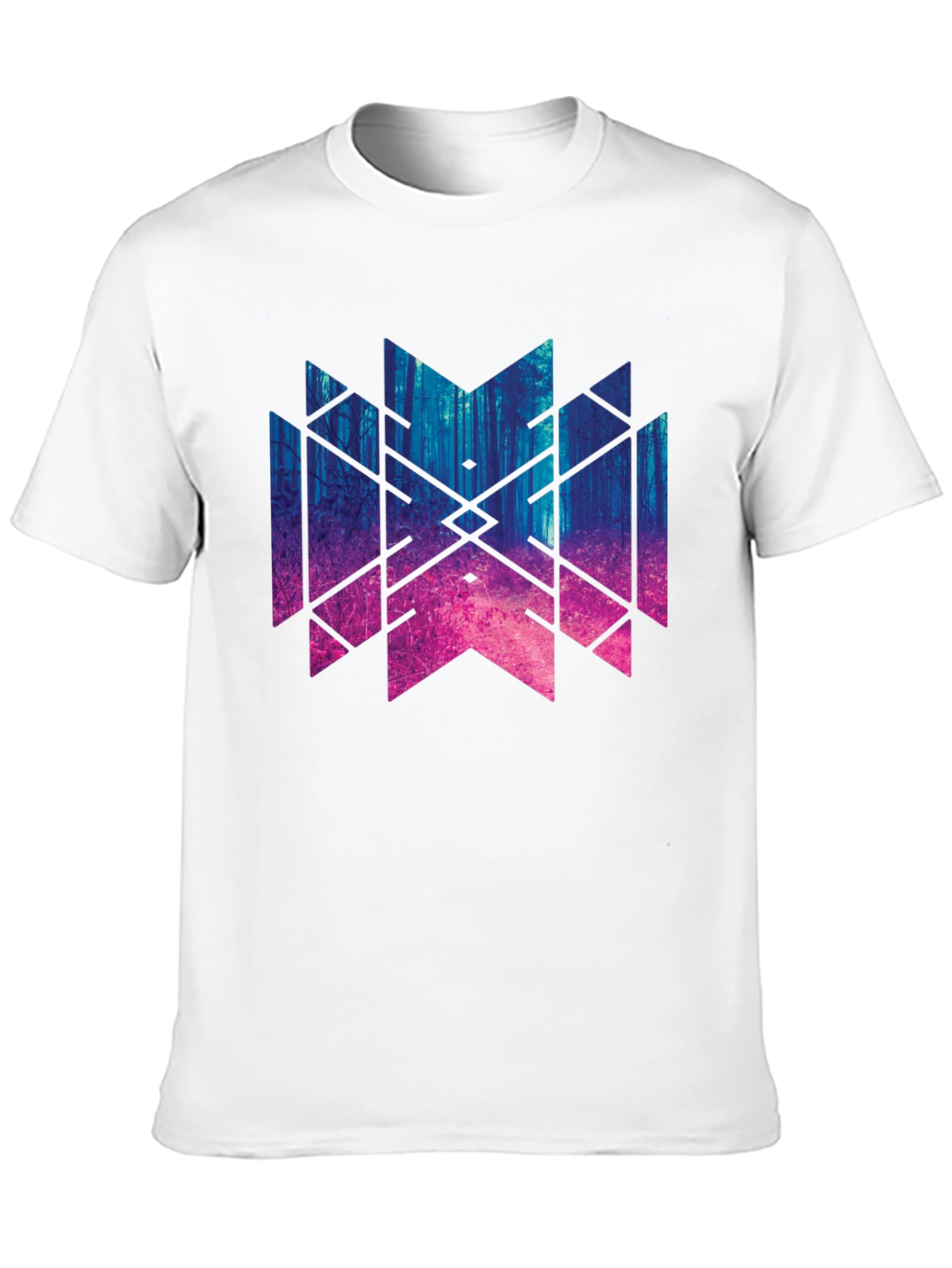 Geometric Forest T-Shirt - Black