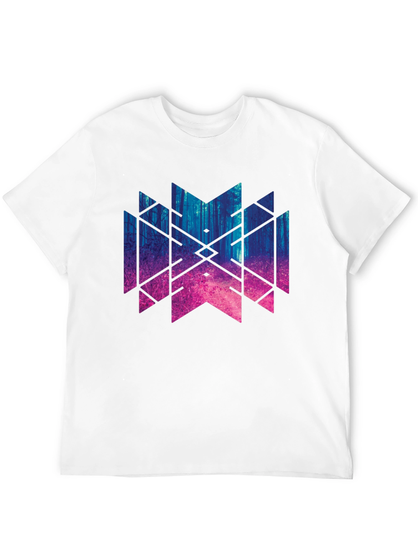 Geometric Forest T-Shirt - Black