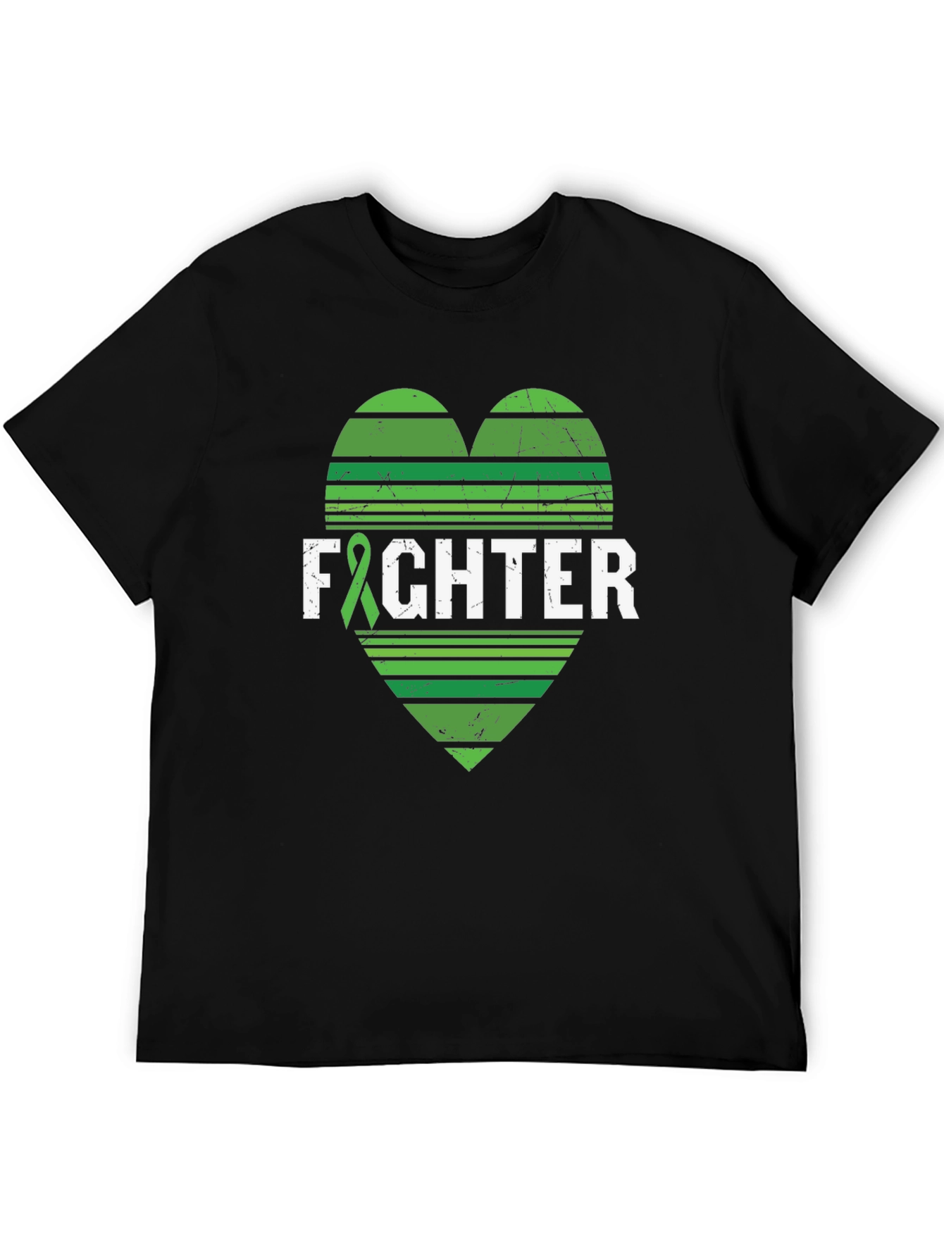 Fighter T-Shirt Green Ribbon Heart Tee