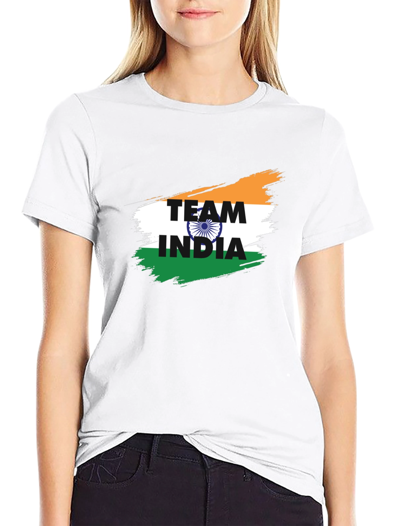 Team India Graphic T-Shirt - Black Cotton Blend