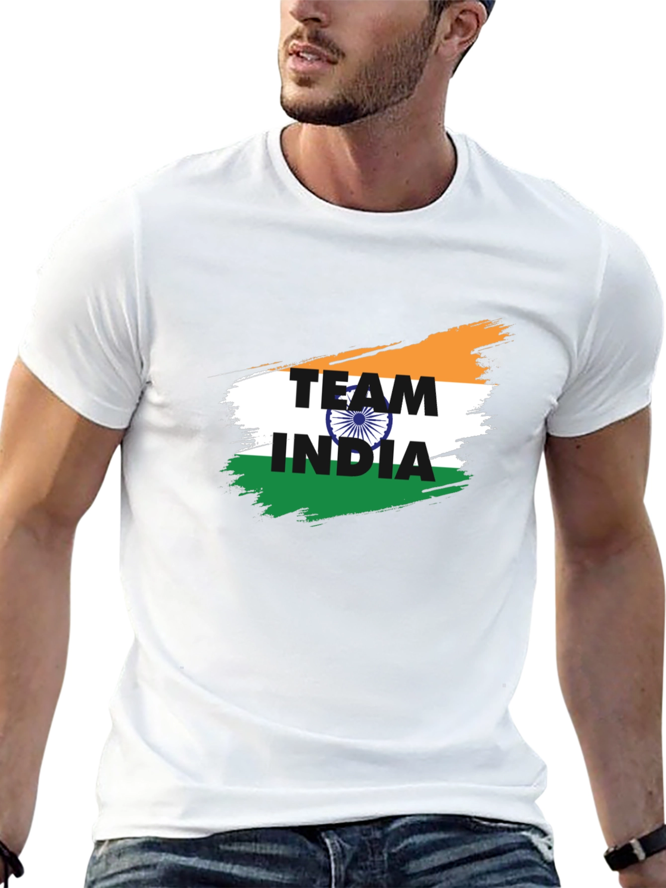 Team India Graphic T-Shirt - Black Cotton Blend