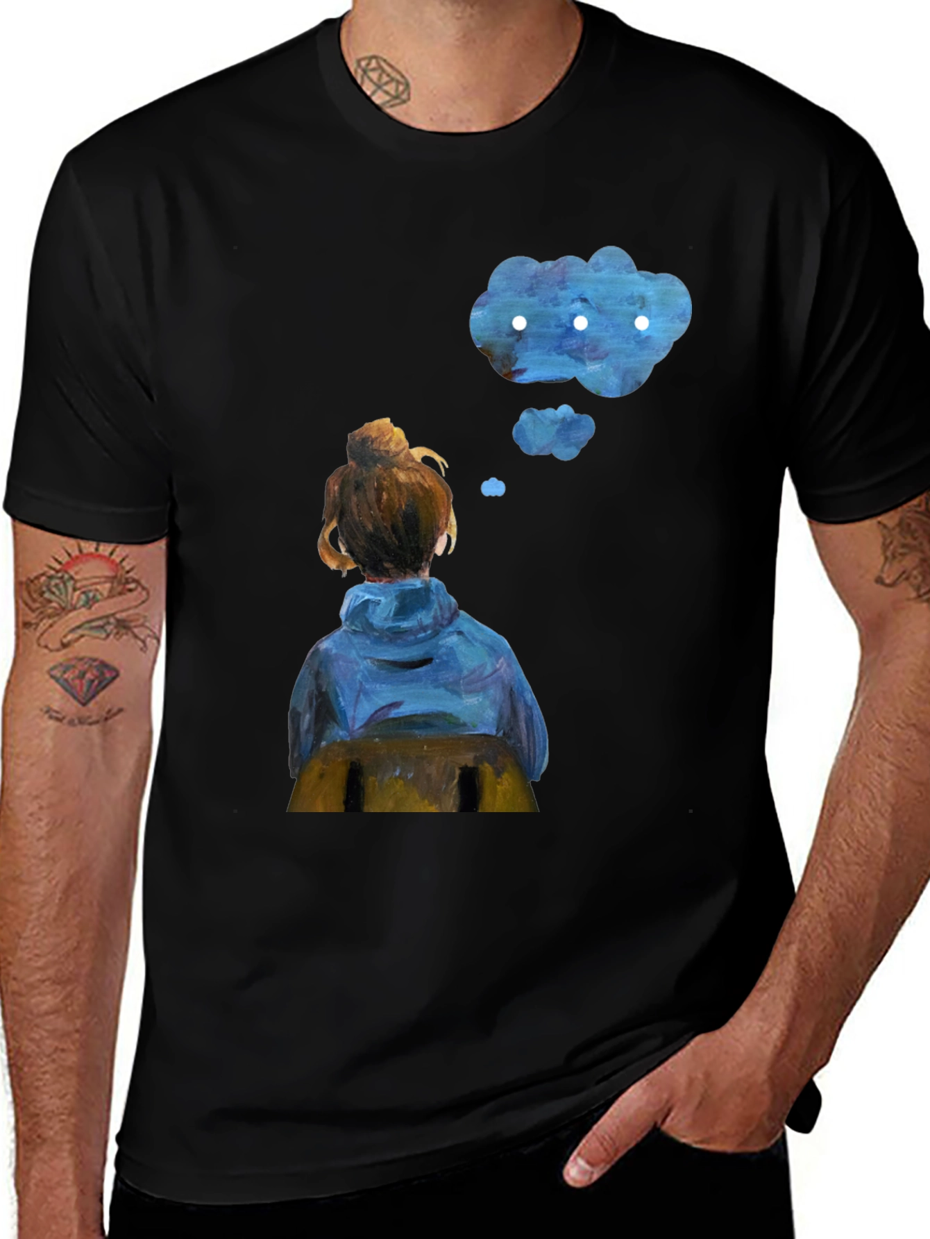 Contemplative Cloud T-Shirt - Artistic Dreamer Tee