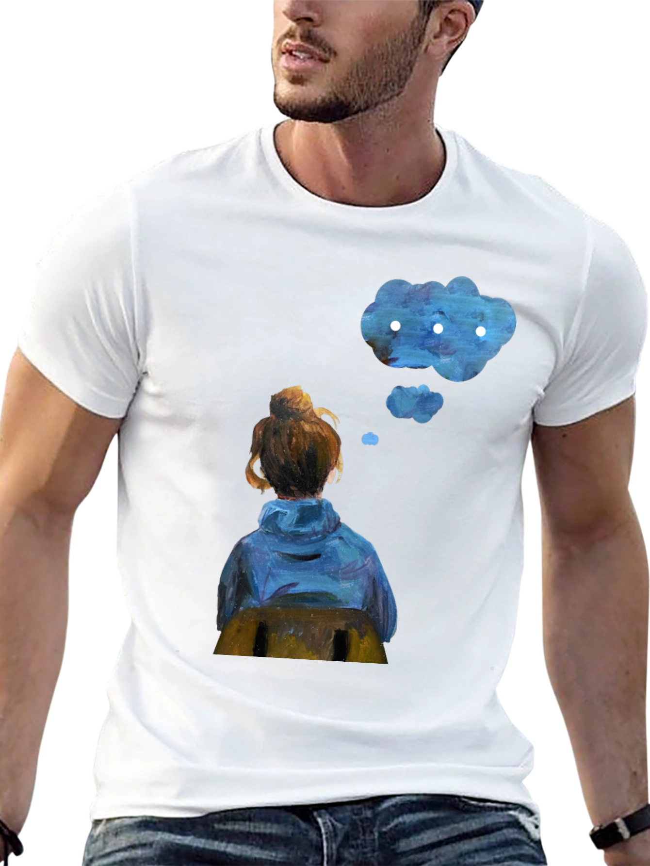 Contemplative Cloud T-Shirt - Artistic Dreamer Tee