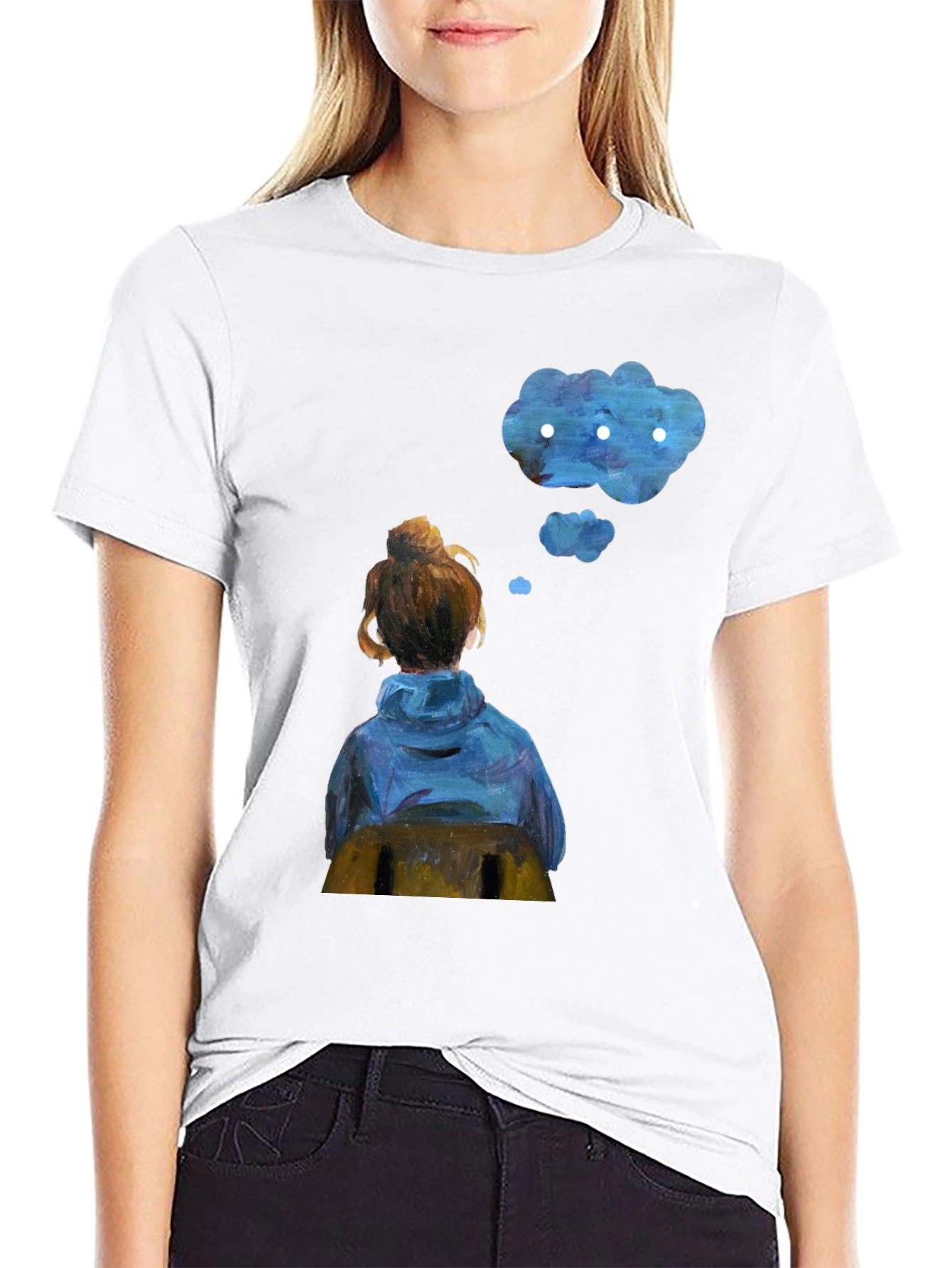 Contemplative Cloud T-Shirt - Artistic Dreamer Tee