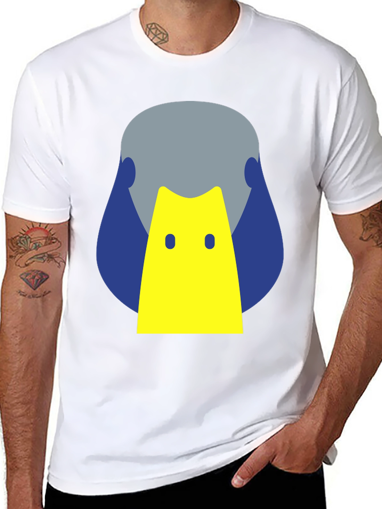 Geometric Duck Graphic Tee - Modern Casual Style