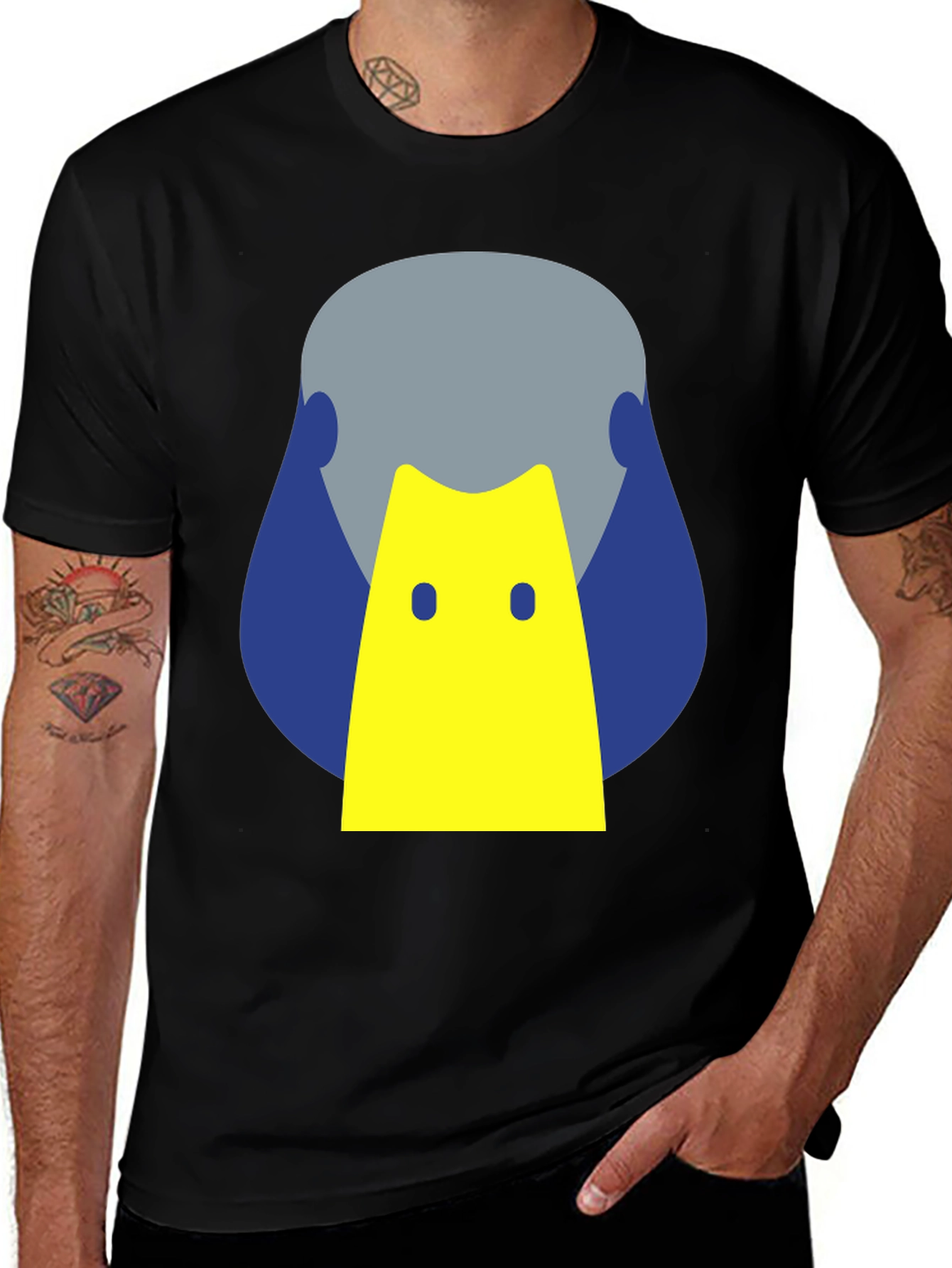 Geometric Duck Graphic Tee - Modern Casual Style
