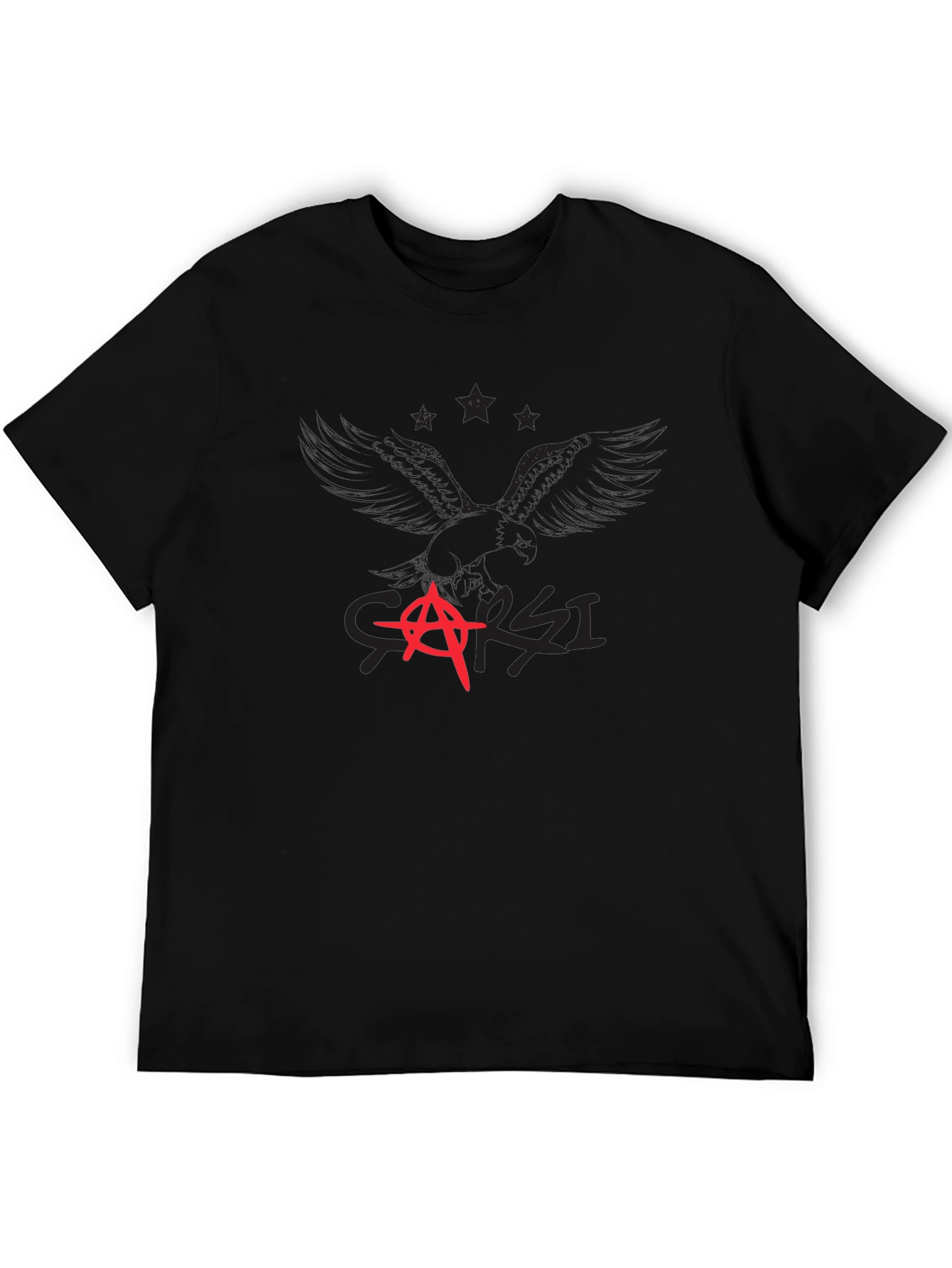Edgy Graphic T-Shirt - Black Anarchy Design