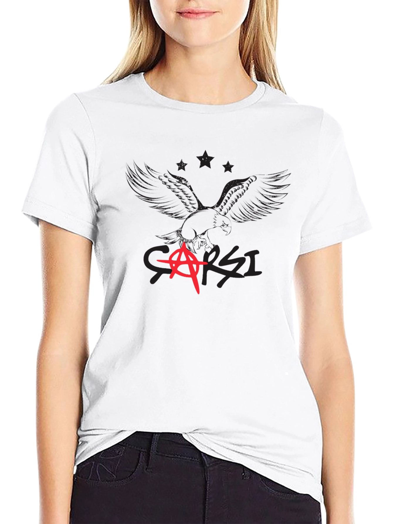 Edgy Graphic T-Shirt - Black Anarchy Design
