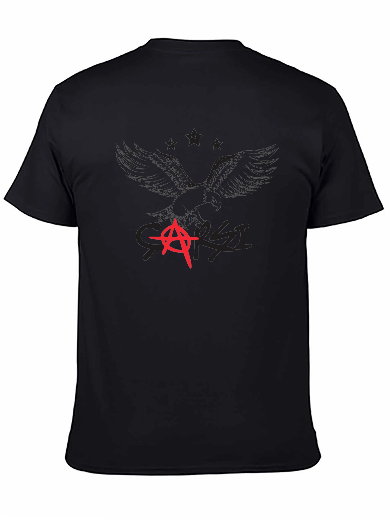 Edgy Graphic T-Shirt - Black Anarchy Design