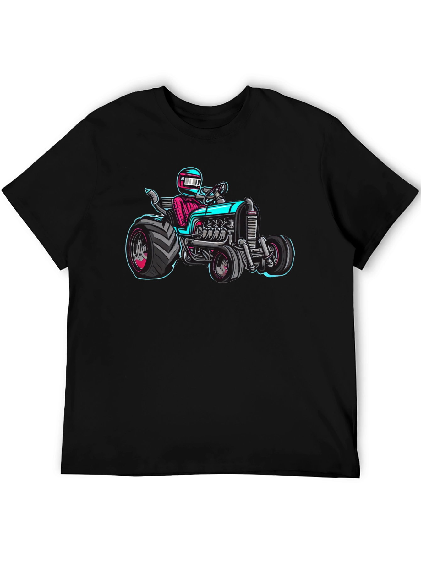 Racing Tractor Graphic T-Shirt - Black