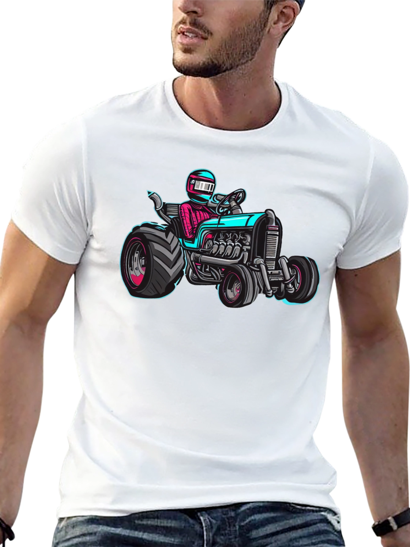 Racing Tractor Graphic T-Shirt - Black