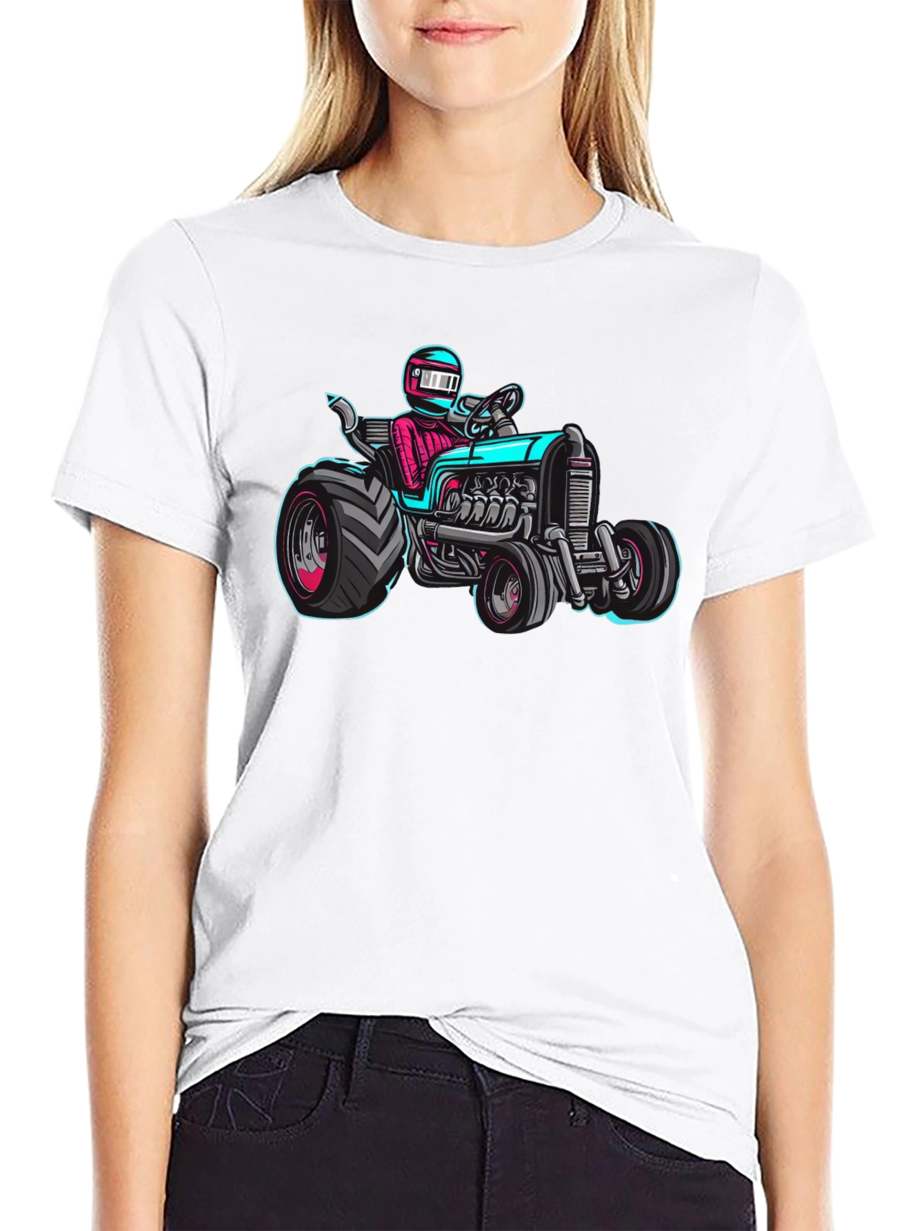 Racing Tractor Graphic T-Shirt - Black