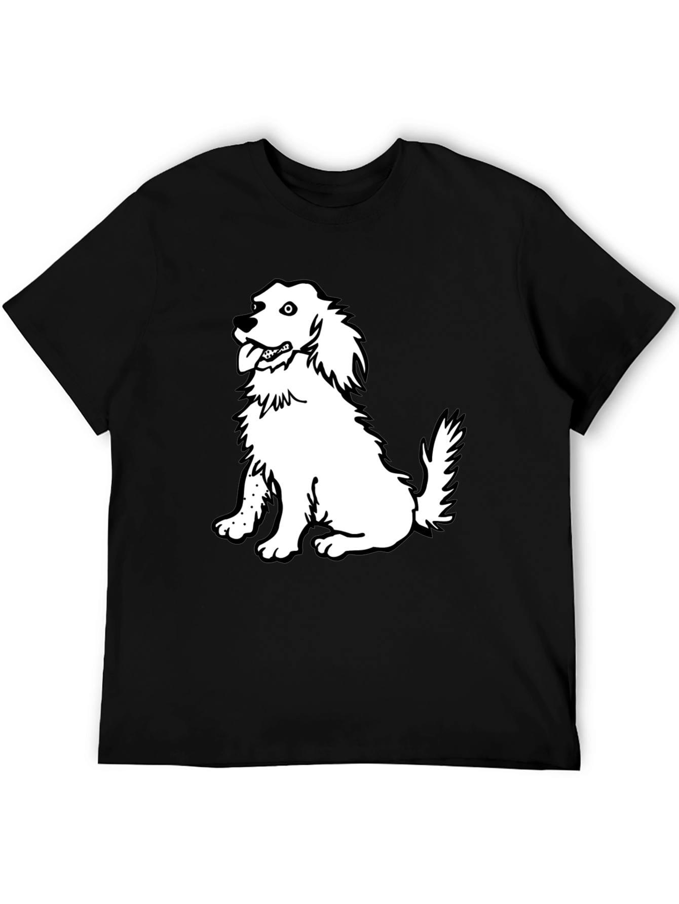Dog Graphic T-Shirt - Black Cotton Tee