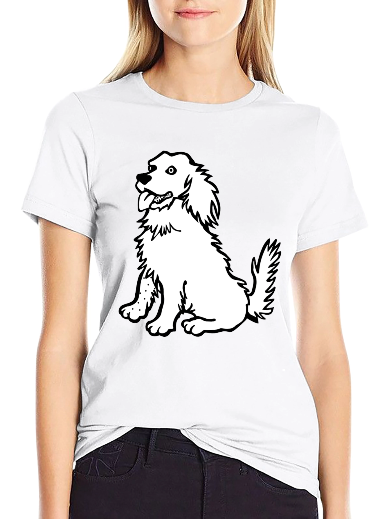 Dog Graphic T-Shirt - Black Cotton Tee