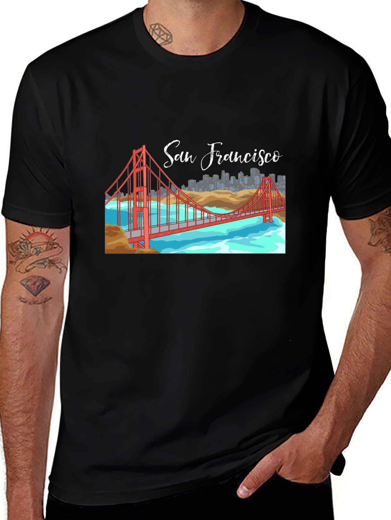 San Francisco Bridge Graphic Tee - Black