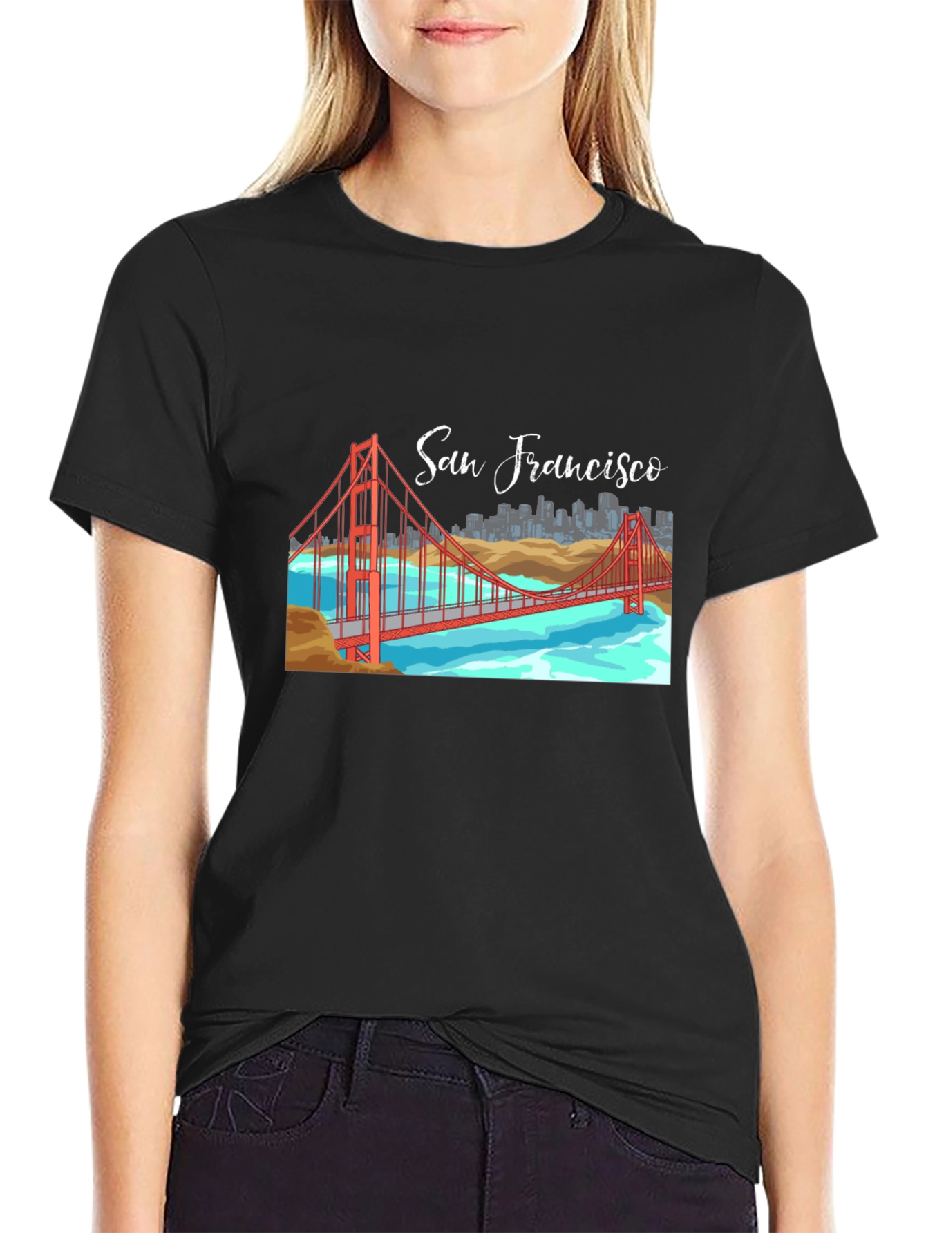 San Francisco Bridge Graphic Tee - Black