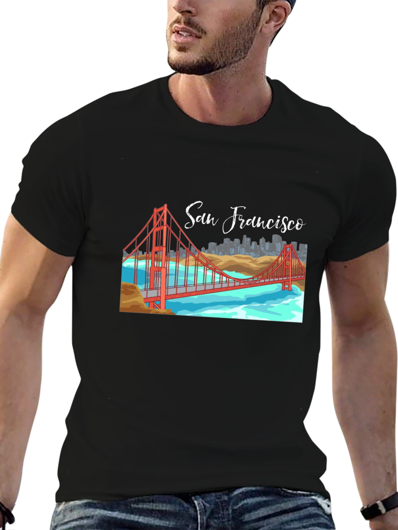 San Francisco Bridge Graphic Tee - Black