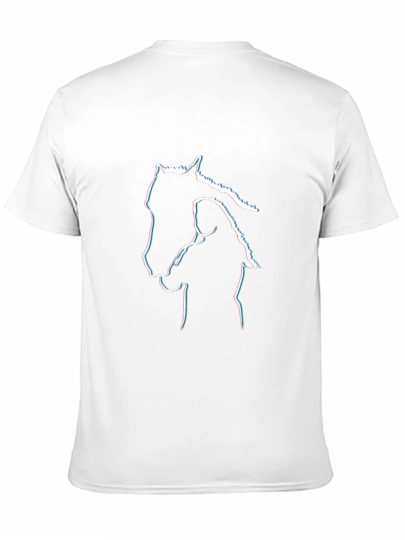 Horse & Girl Outline Graphic Black T-Shirt